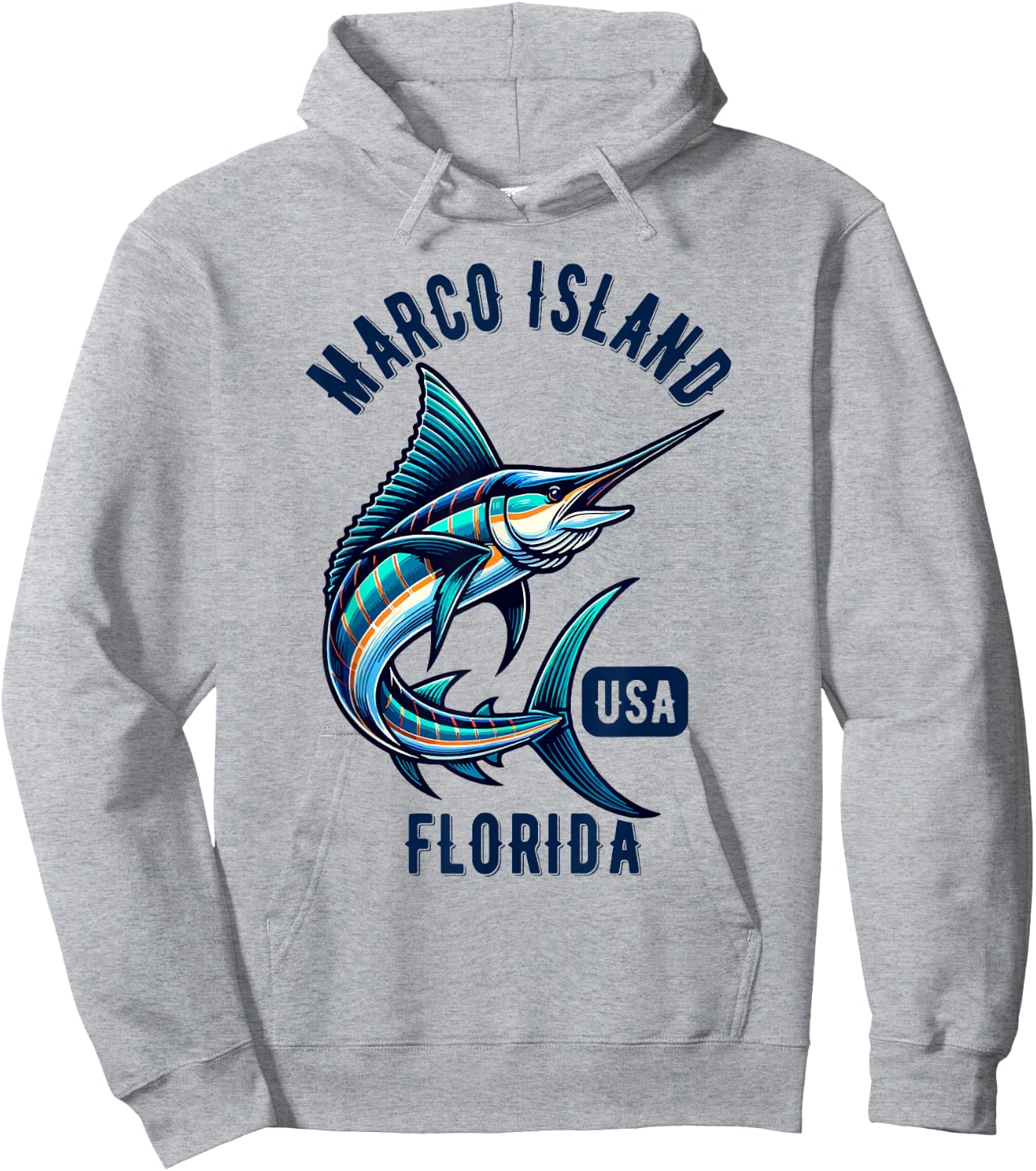 Marco Island Florida USA Fishing Design Hoodie - Hoodie | Ash