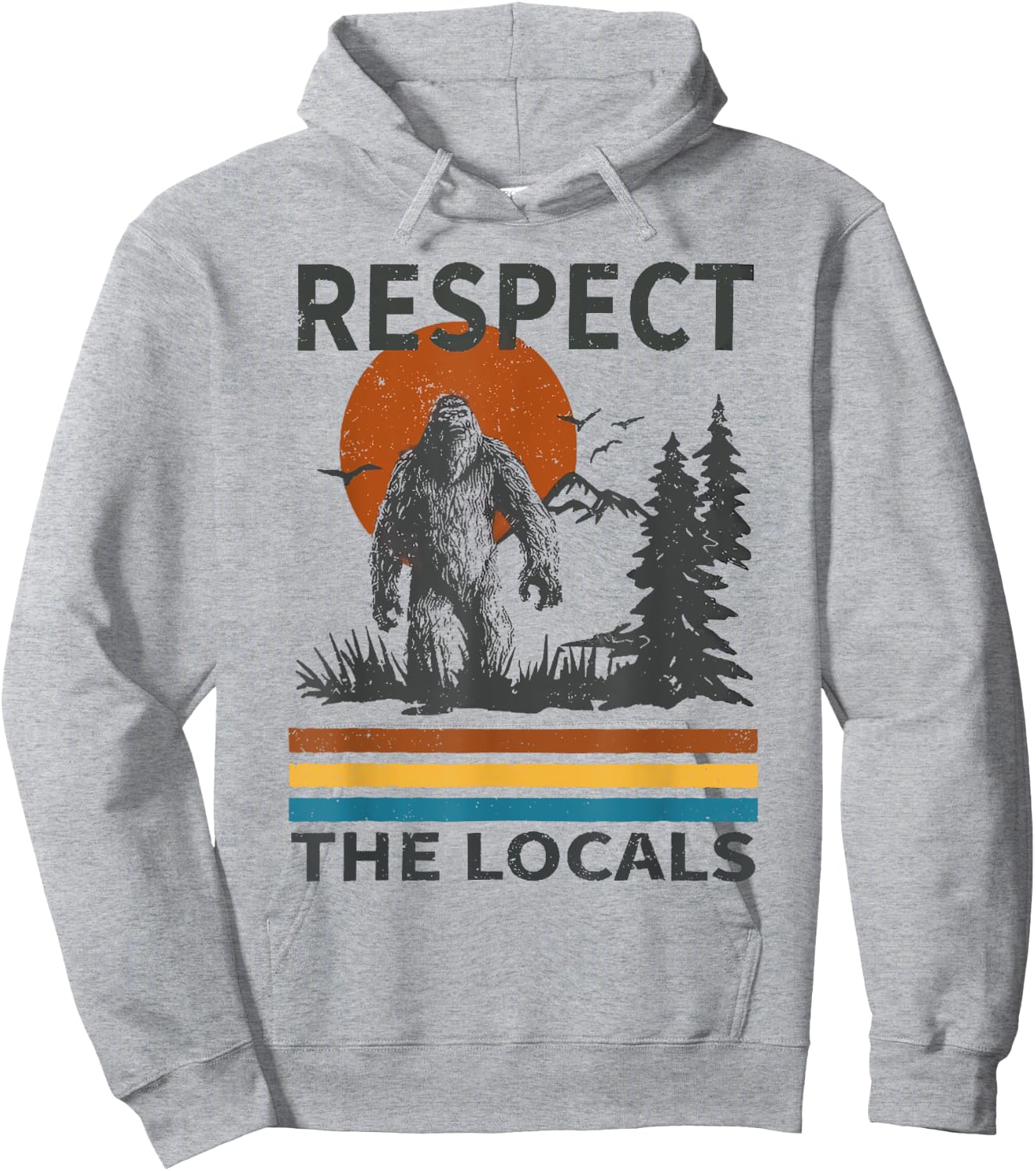 Respect the Locals Sasquatch , Small, Grey Hoodie - Hoodie | Ash