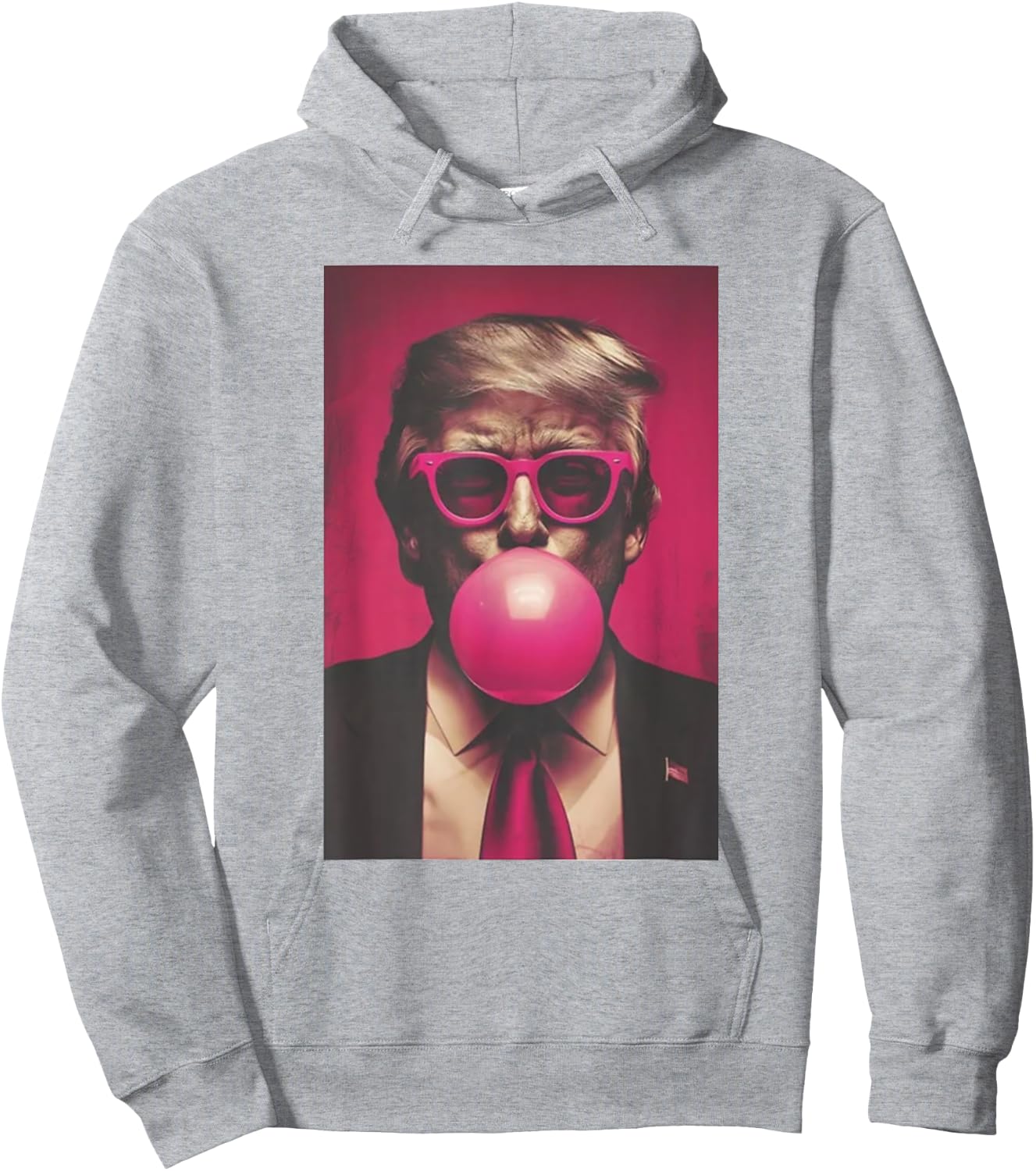 President Donald Trump Bubble Gum 2024 Hoodie - Hoodie | Ash