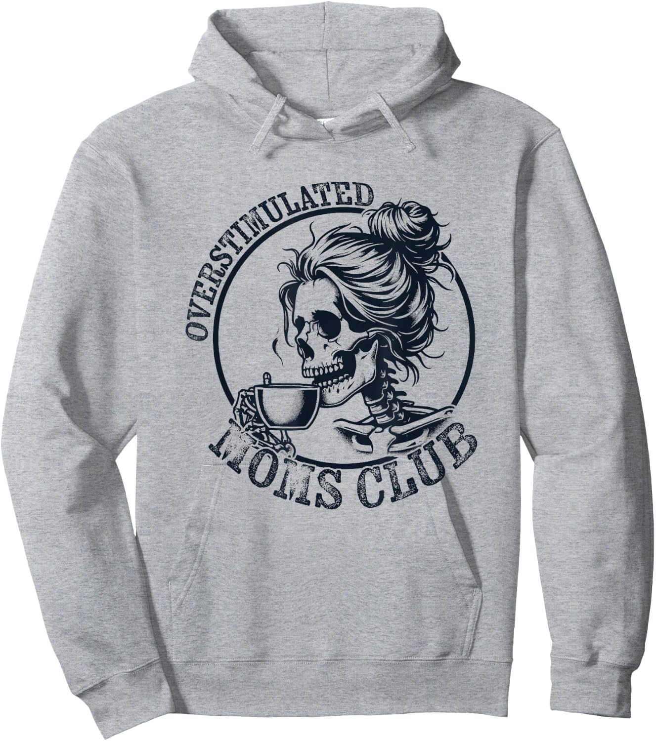 Funny Mothers Day Overstimulated Moms Club Hoodie - Hoodie | Ash