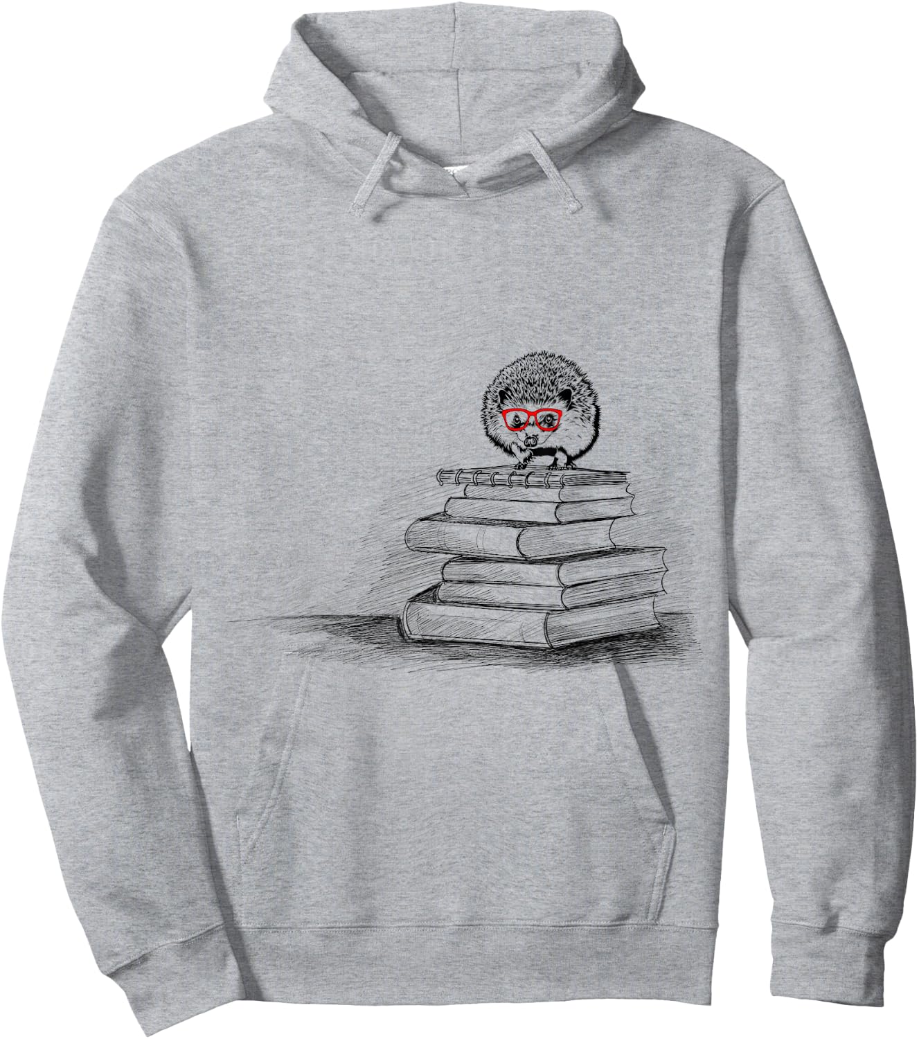 Cute Hedgehog Book Nerd Readers Hoodie - Hoodie | Ash