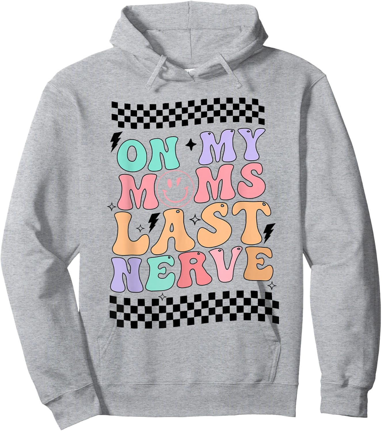 On My Mom's Last Nerve groovy retro Hoodie - Hoodie | Ash