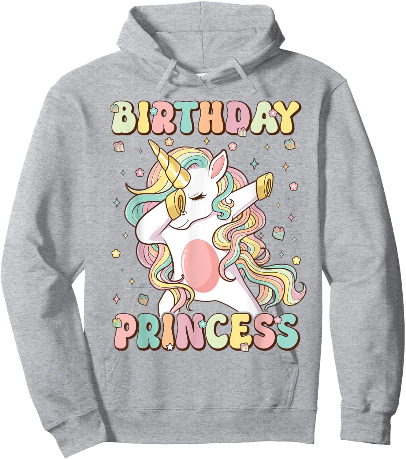 Birthday Princess Unicorn Birthday Girl Hoodie - Hoodie | Ash