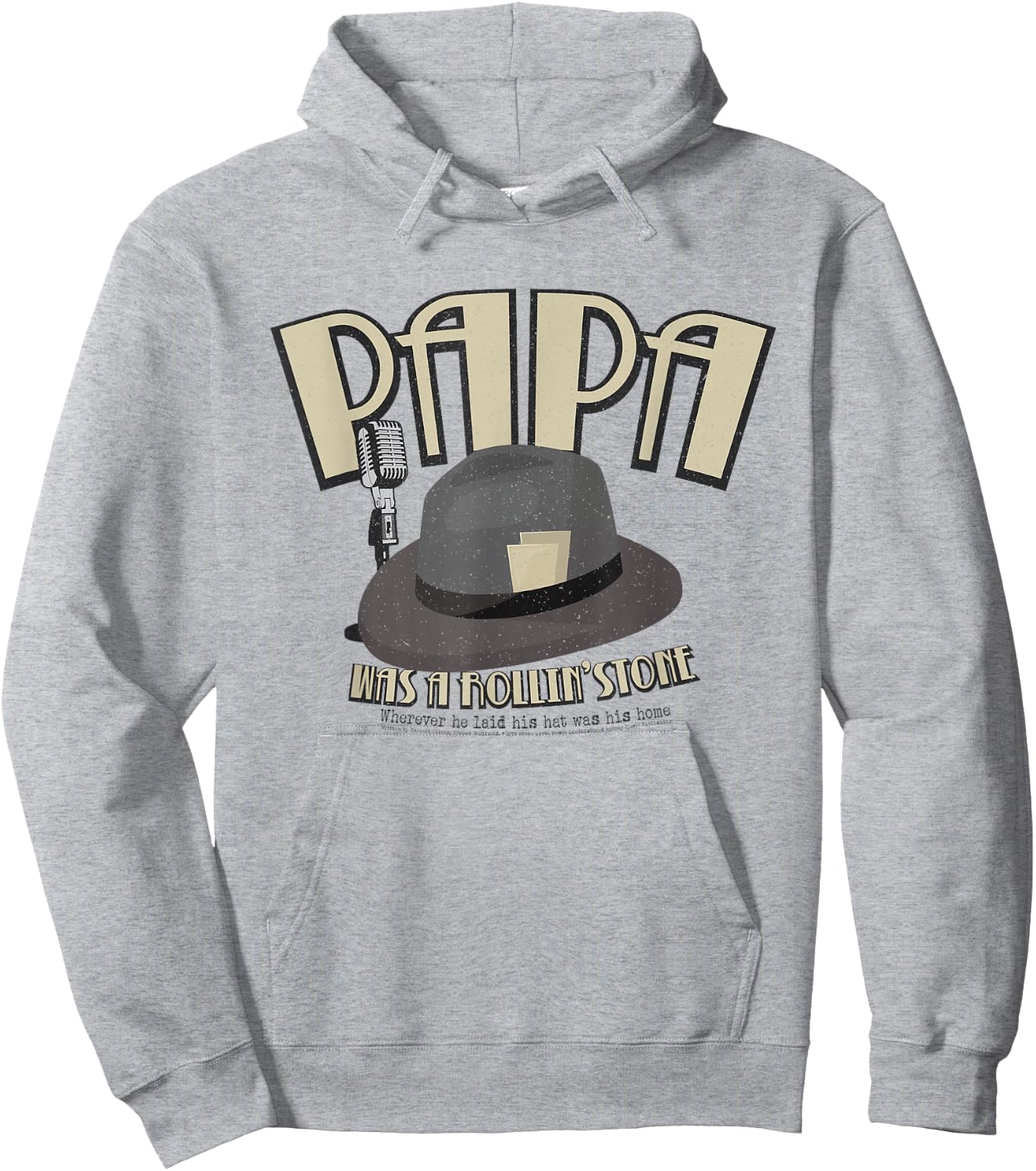 Papa Was a Rollin' Stone Lyric Hat Temptations Hoodie - Hoodie | Ash