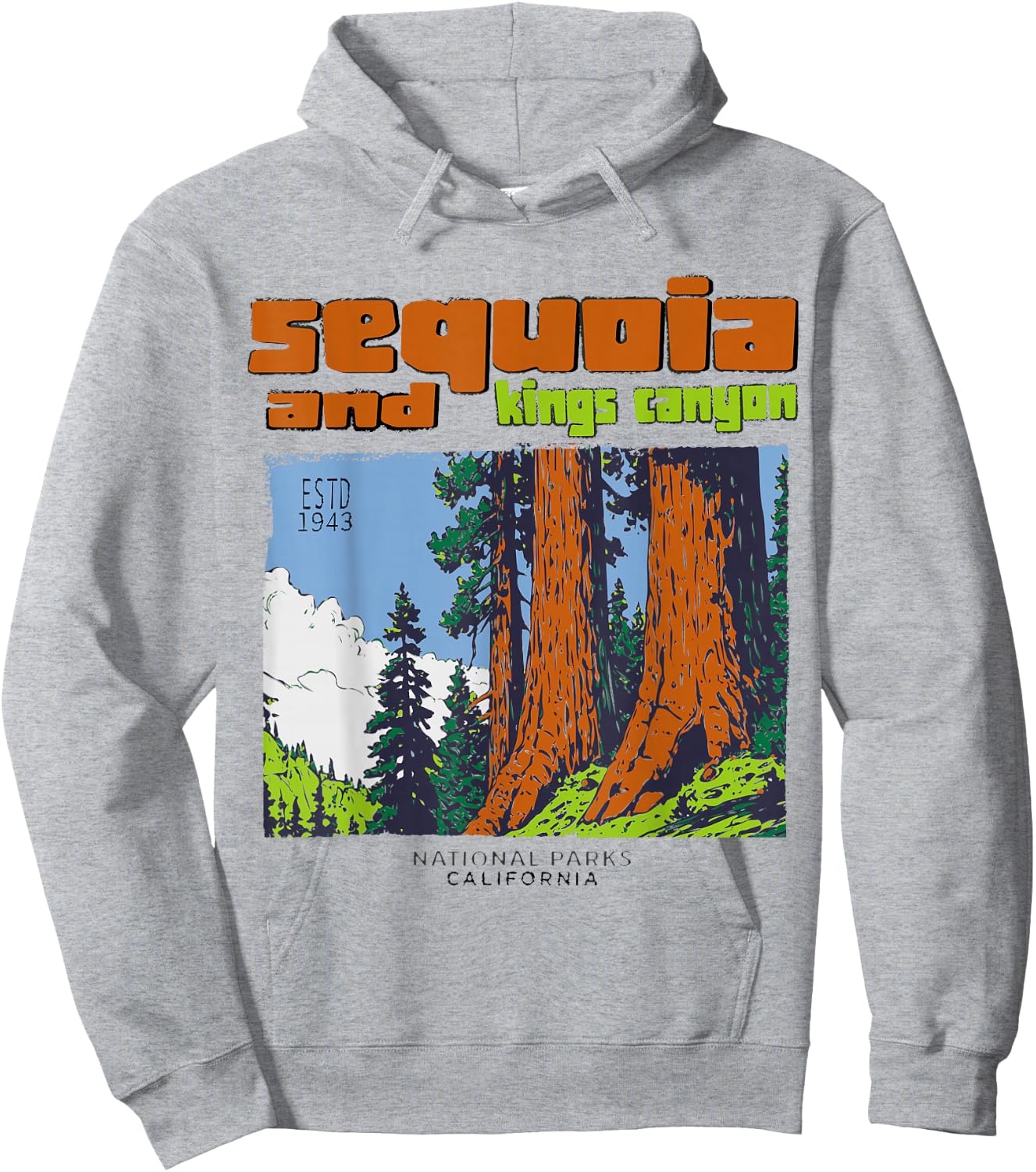 Sequoia Kings Canyon National Parks Vintage Hoodie - Hoodie | Ash