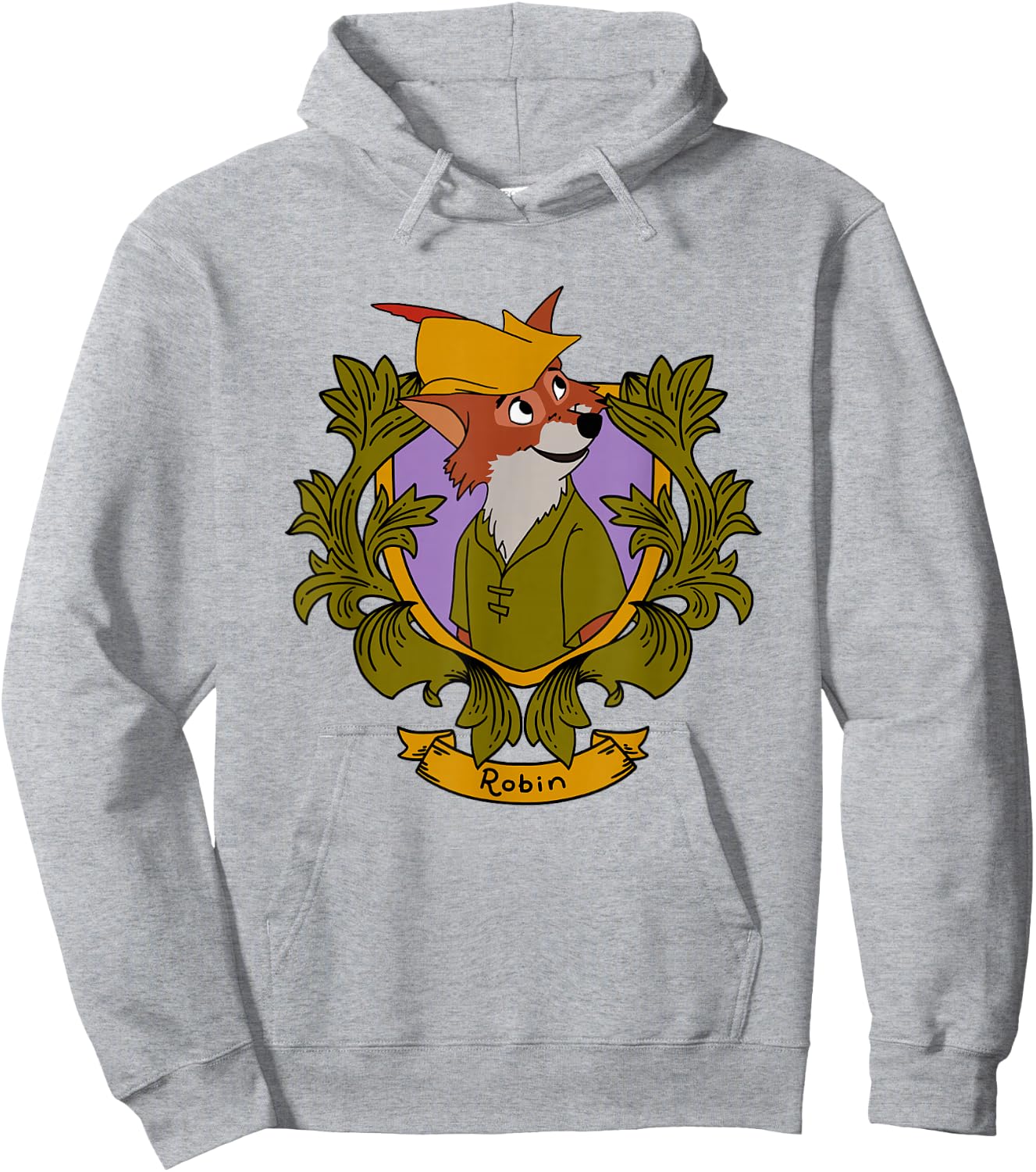 Disney Robin Hood Robin Vintage Floral Portrait Hoodie - Hoodie | Ash