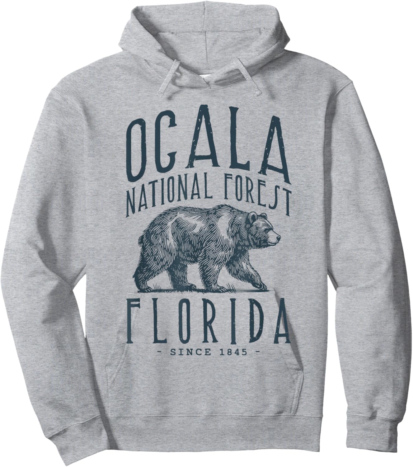 Ocala National Forest Florida. Bear Design Hoodie - Hoodie | Ash