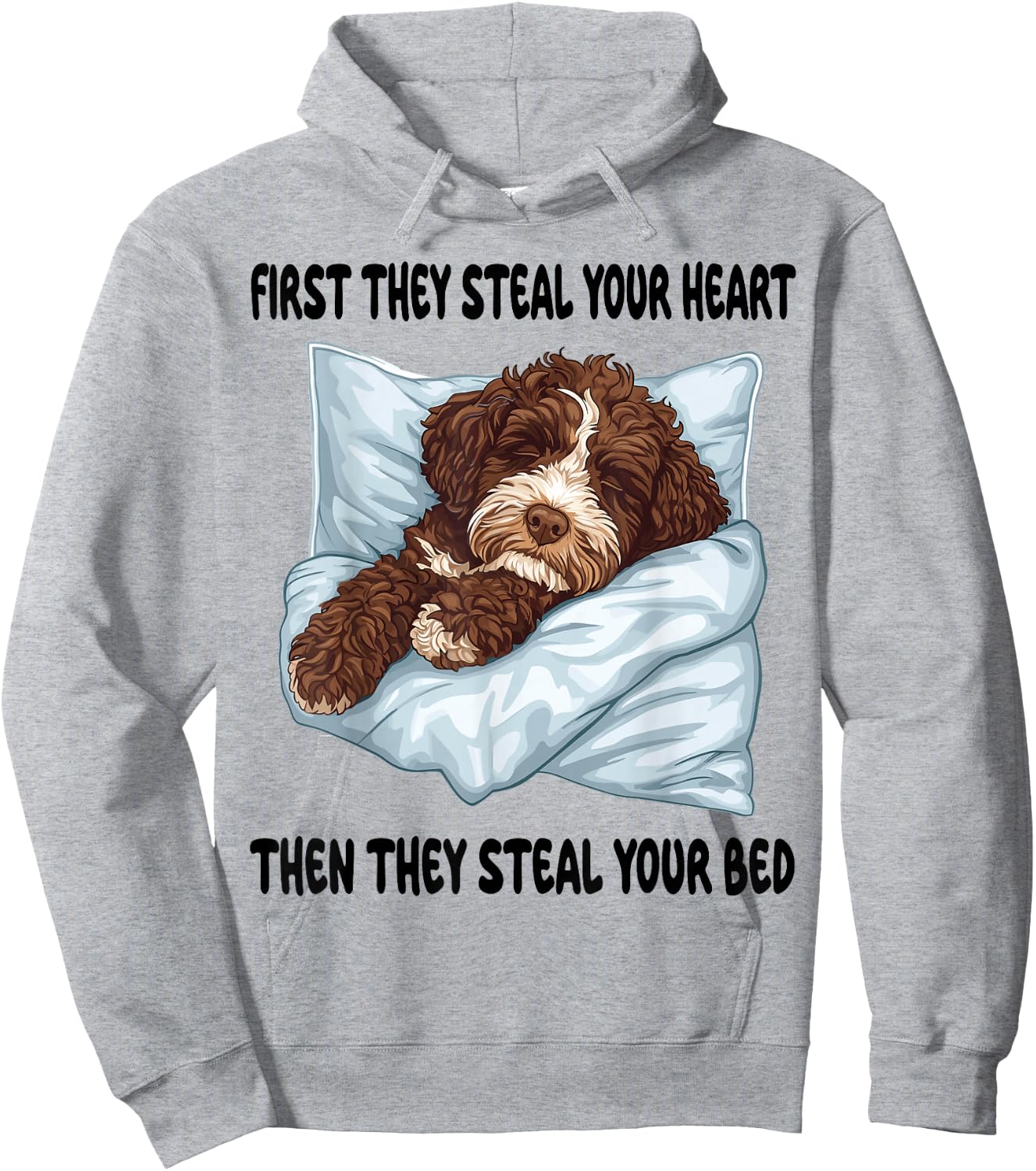 Bernedoodle Sleeping Pajamas Nightgown Hoodie - Hoodie | Ash