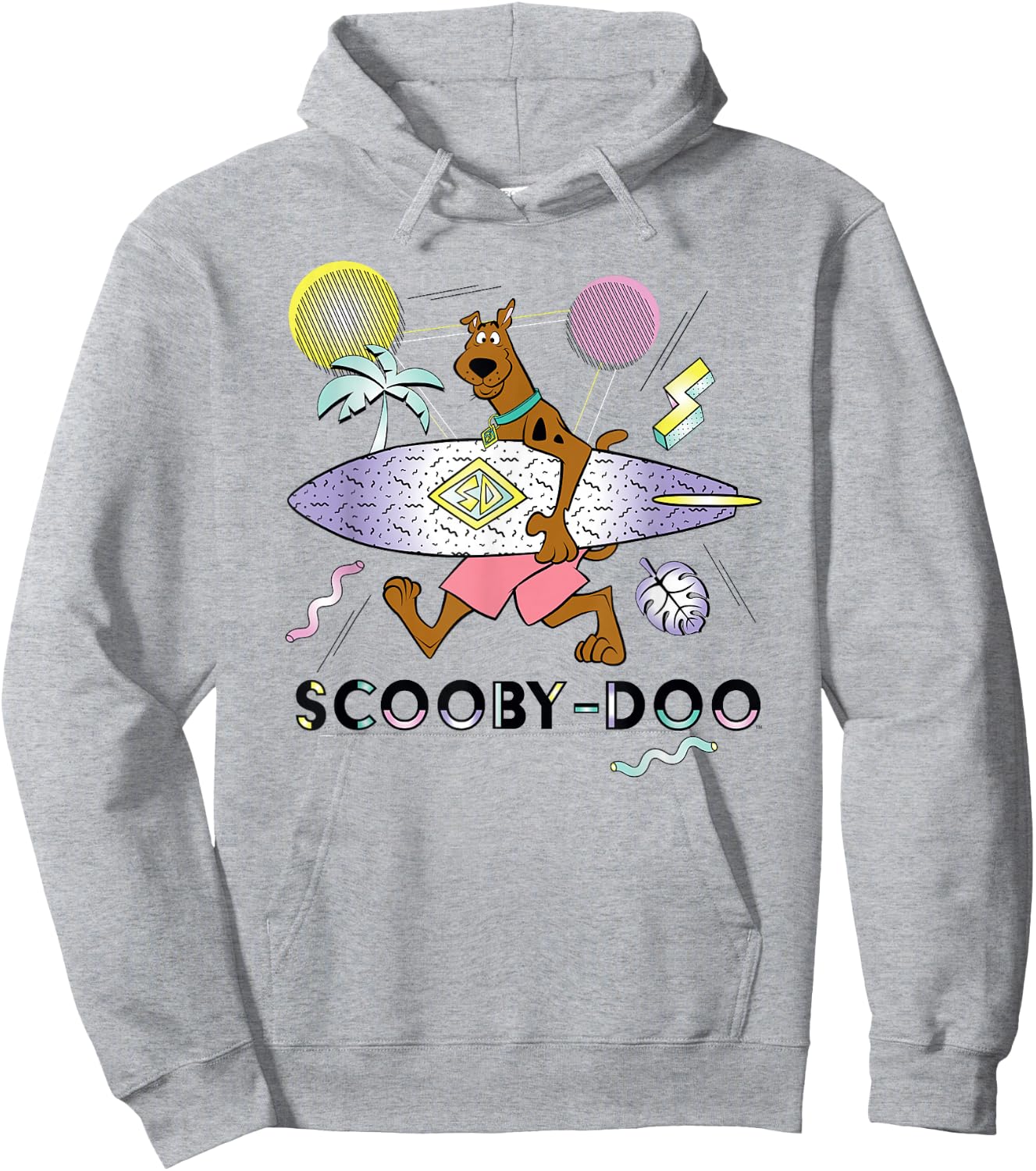 Scooby-Doo Scooby with Surfboard Geometric Hoodie - Hoodie | Ash
