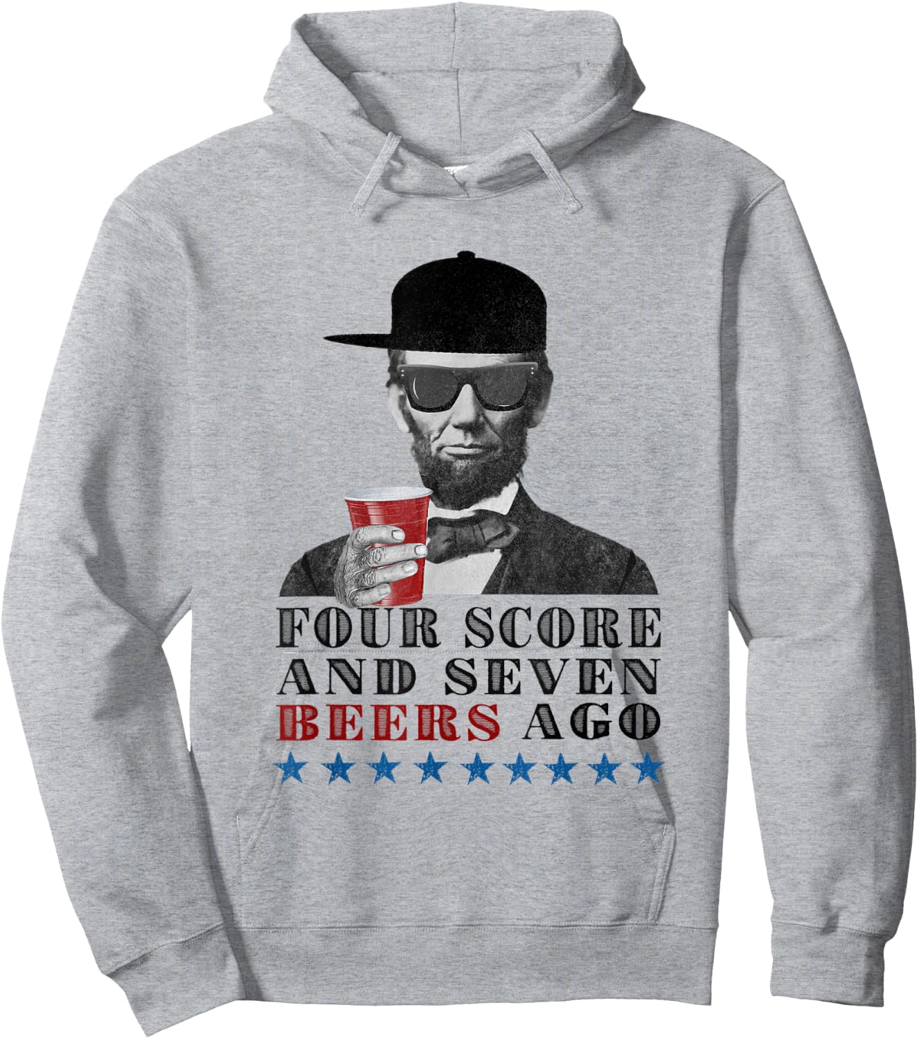 Funny Beer Drinkers Political Party Honest Abe Hoodie - Hoodie | Ash