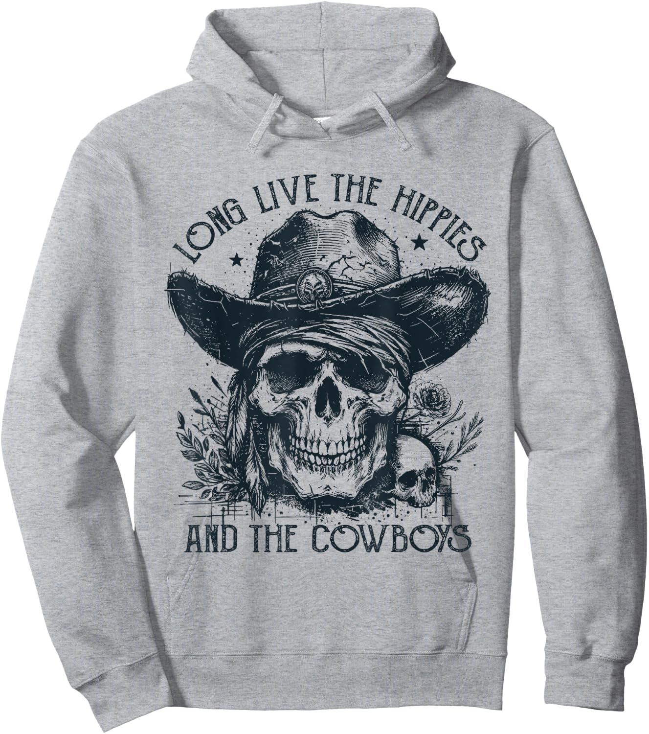 Long Live The Hippies And The Cowboys Country Hoodie - Hoodie | Ash