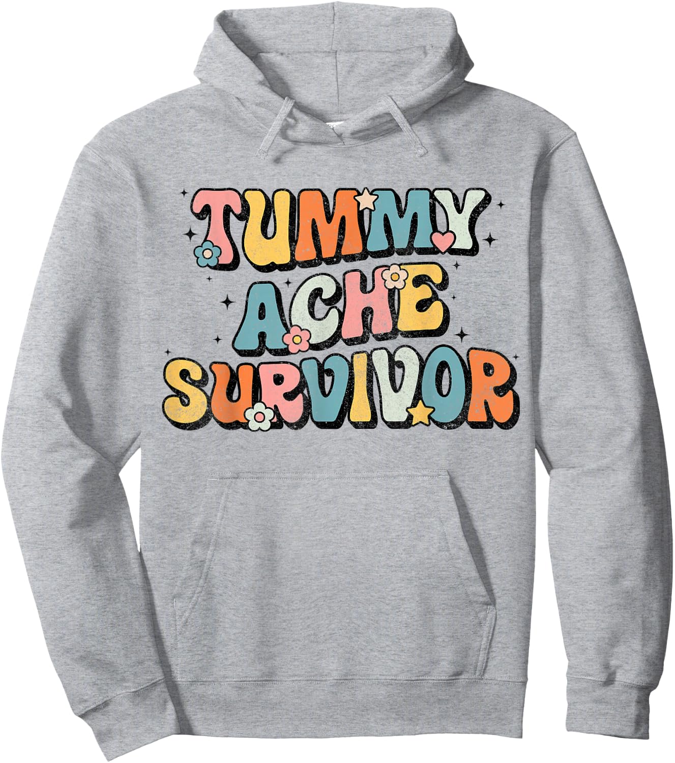 Tummy Ache Survivor Stomach Ache Vintage Hoodie - Hoodie | Ash