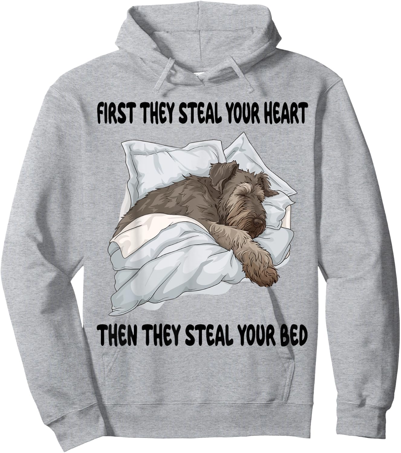 Irish Wolfhound Sleeping Pajamas Nightgown Hoodie - Hoodie | Ash