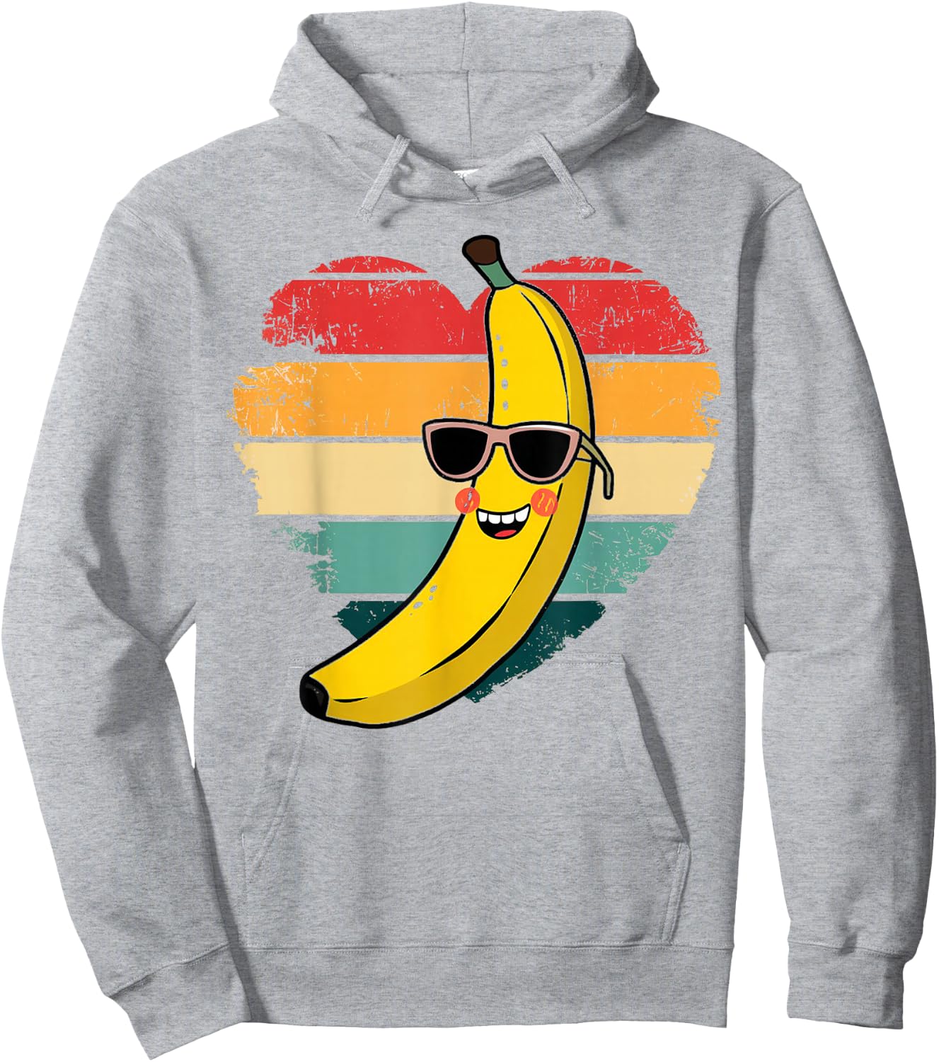 Retro Banana Novelty Fun Women Kids Hoodie - Hoodie | Ash