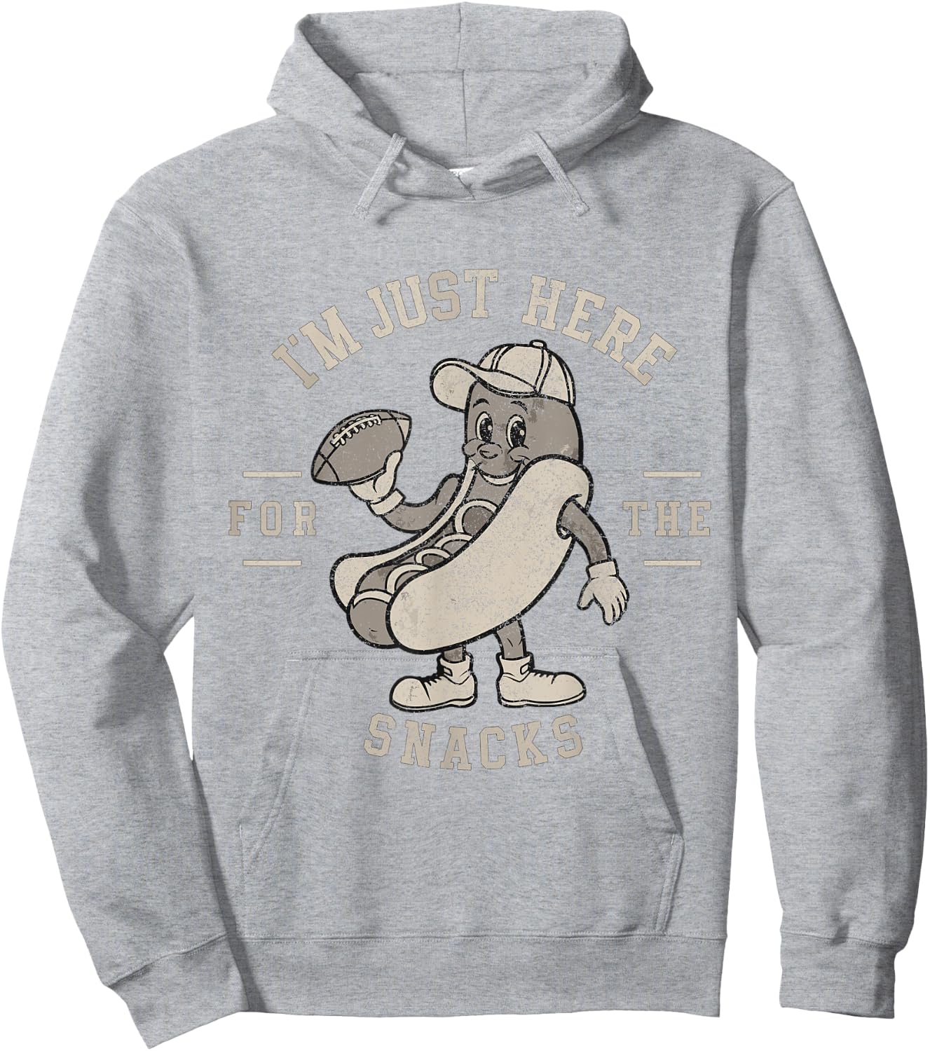 Funny I'm Just Here For The Snacks Football Hoodie - Hoodie | Ash