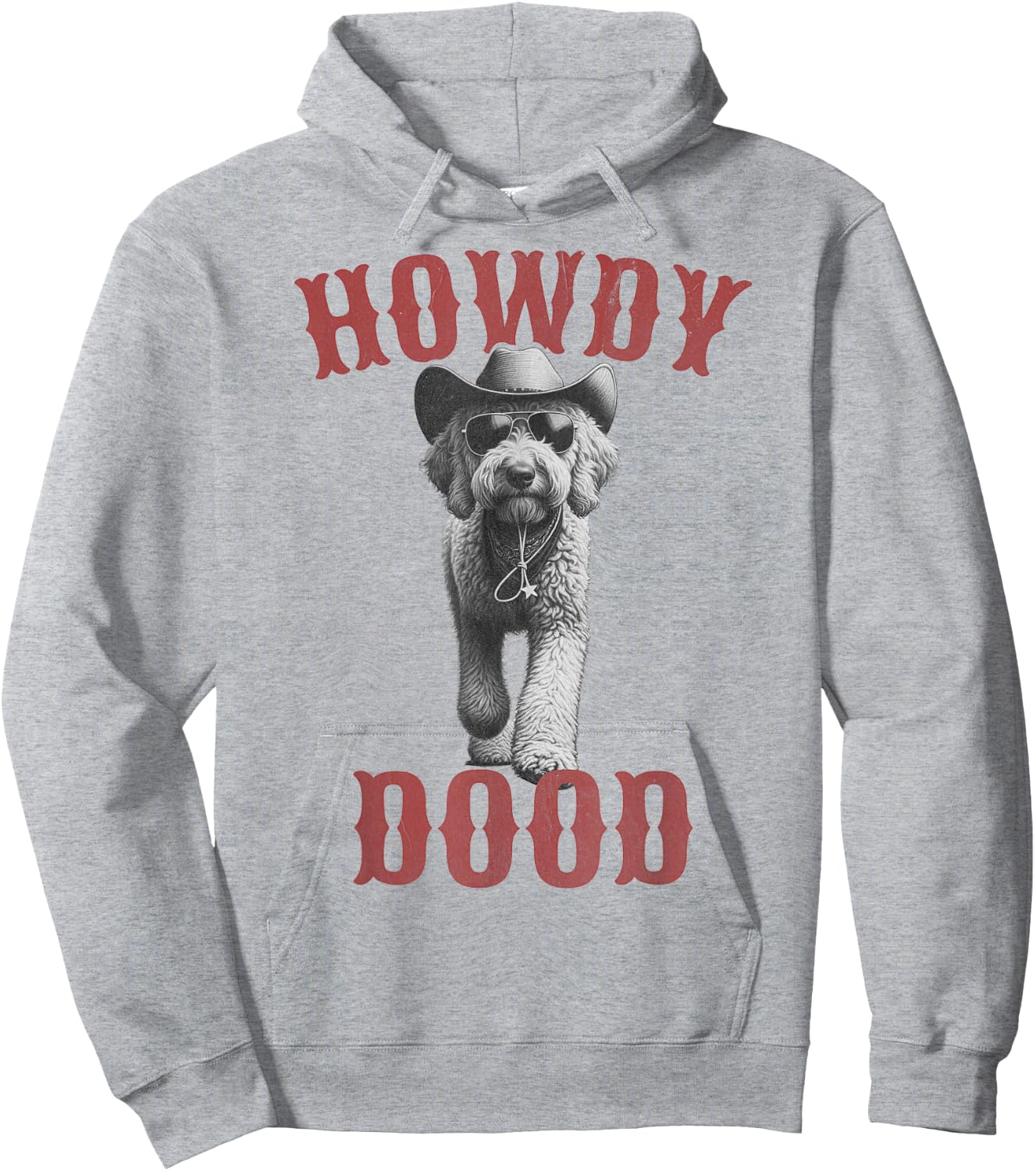 Howdy Dood - Cowboy Goldendoodle & Labradoodle Hoodie - Hoodie | Ash