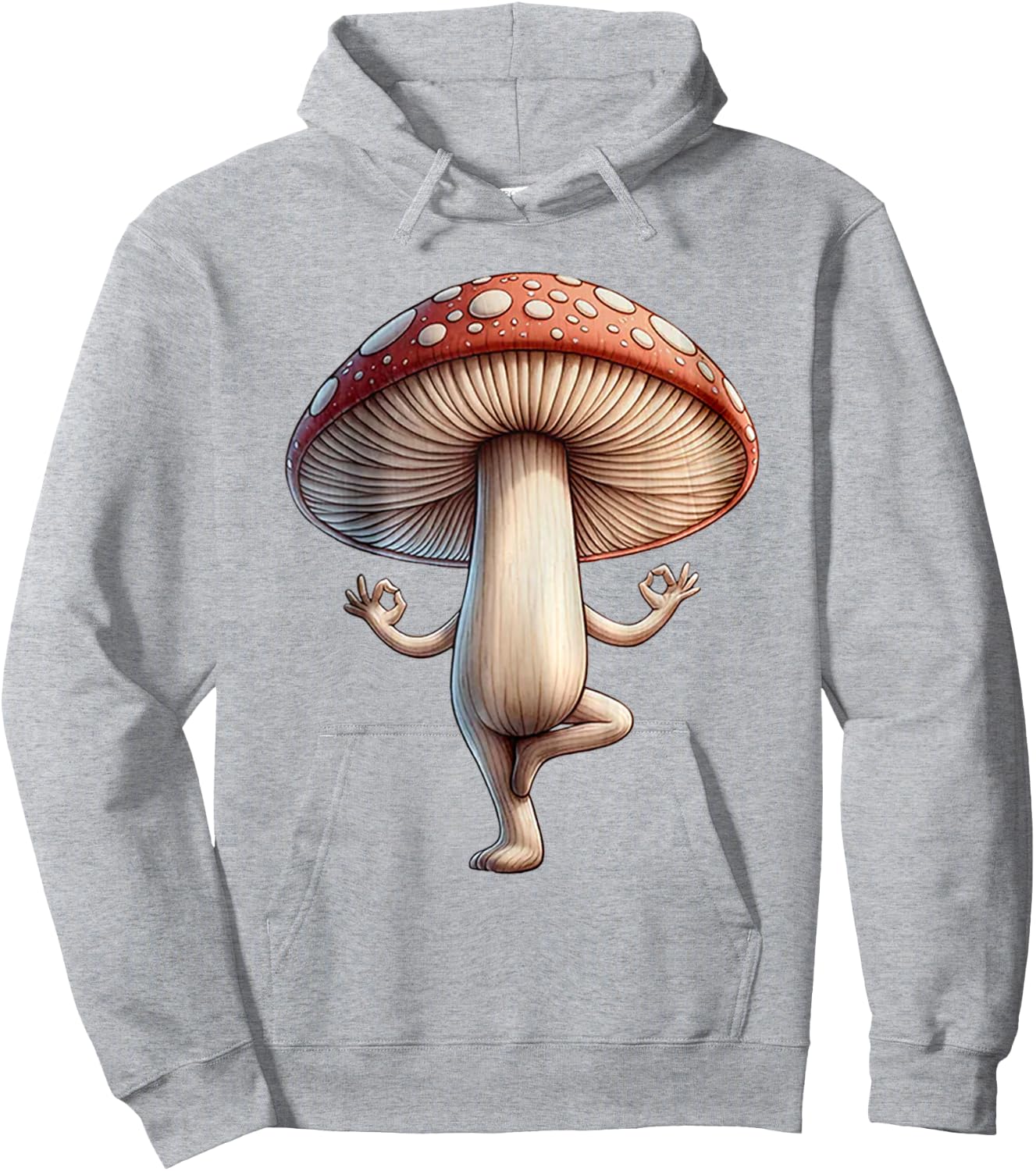 Funny Yoga Mushroom Hoodie - Hoodie | Ash