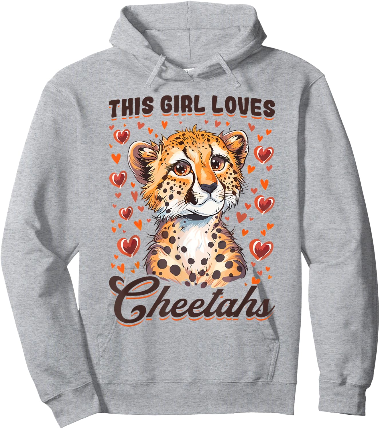 Funny Cheetah Animal This Girl Loves Cheetahs Hoodie - Hoodie | Ash