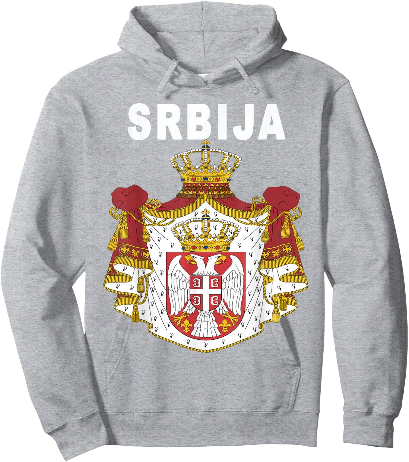 Serbian Srbija National Emblem Hoodie - Hoodie | Ash