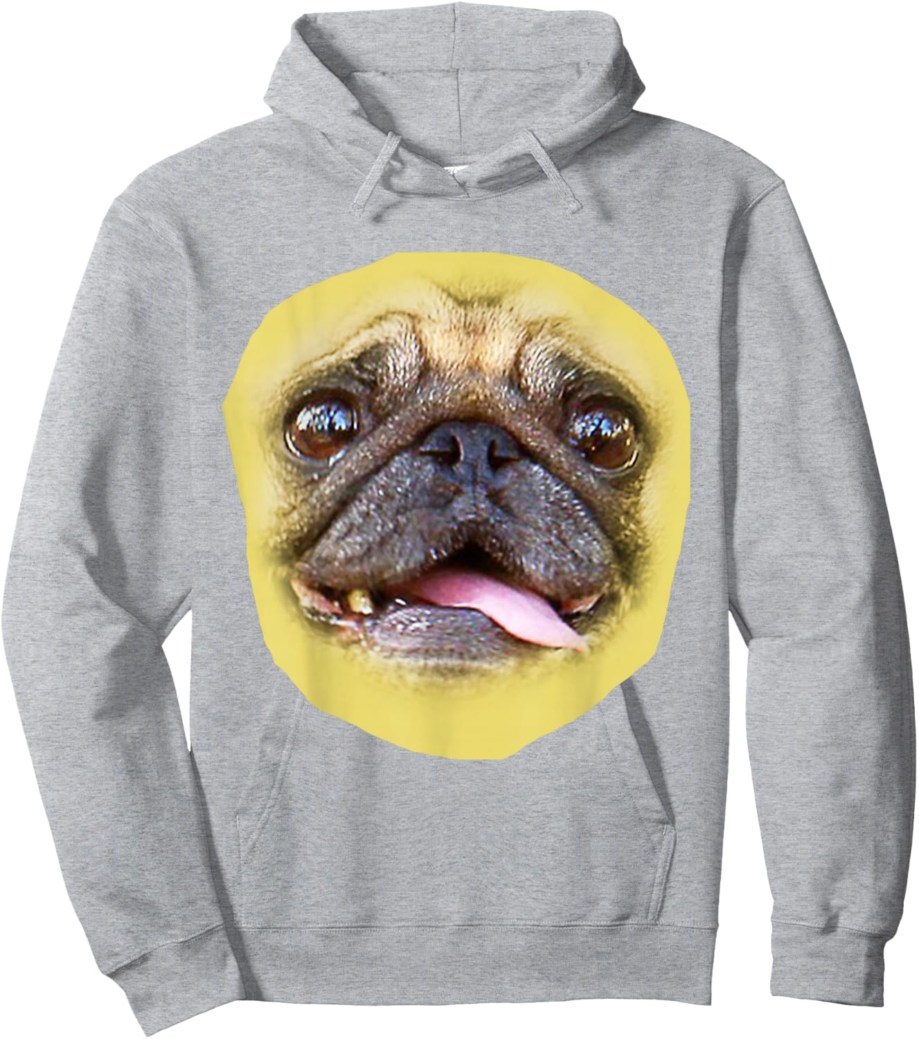 Pug Face, Dog Pugs Costume Hoodie - Hoodie | Ash