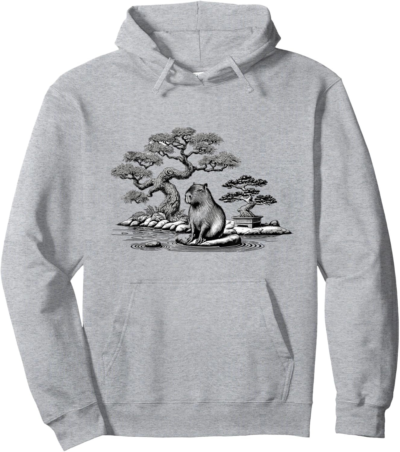 Retro Capybara Japanese Art Hoodie - Hoodie | Ash
