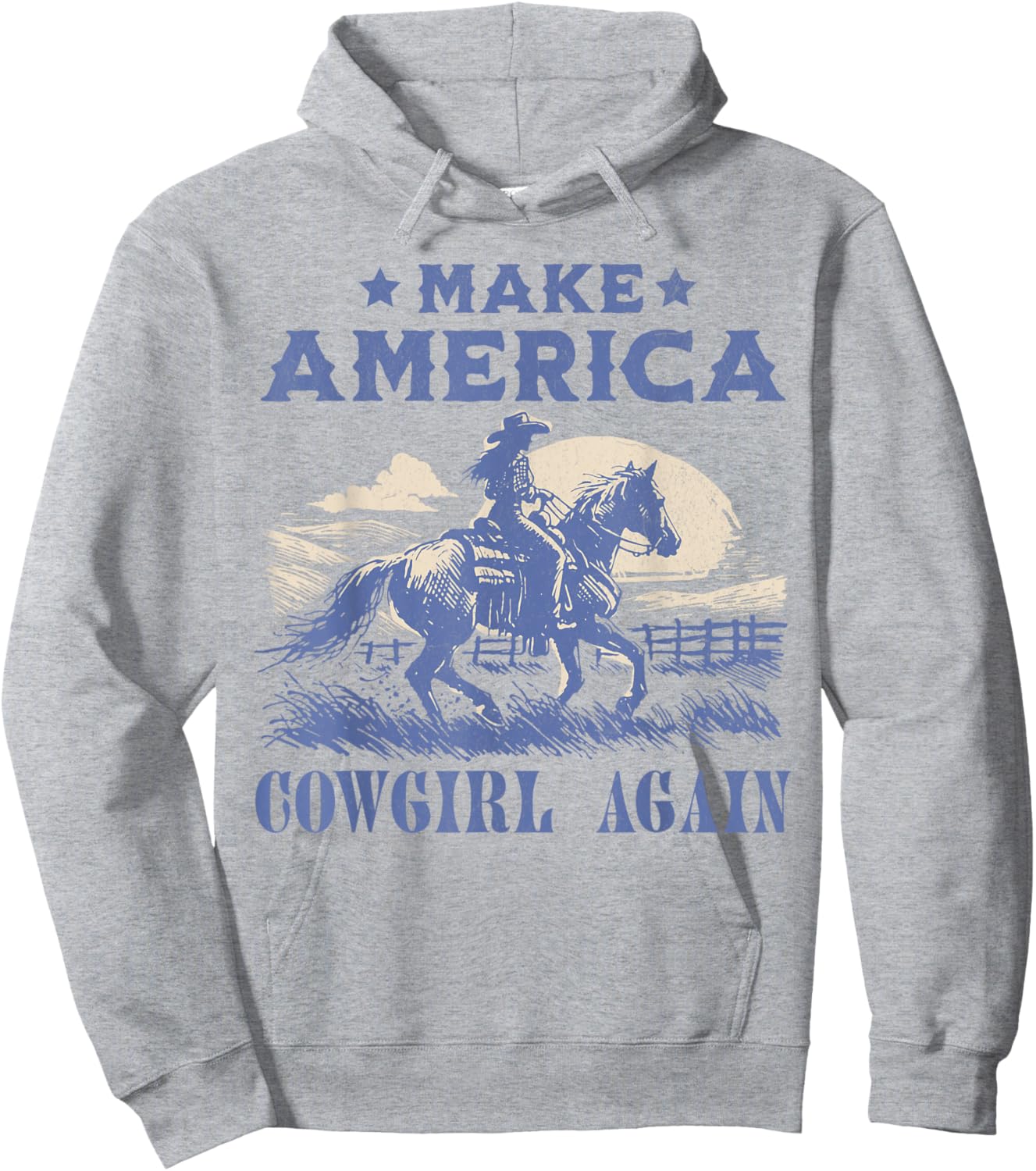 Make America Cowgirl Again Western Rodeo Hoodie - Hoodie | Ash