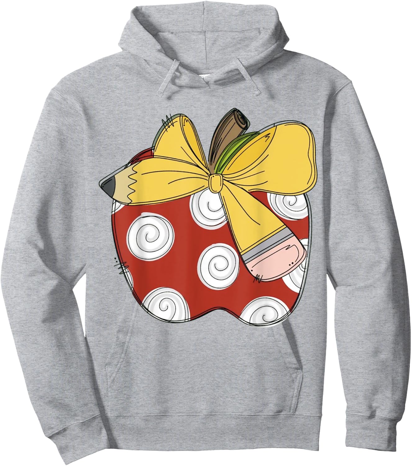 Teacher Coquette Pencil Bow And Apple Teacher Hoodie - Hoodie | Ash