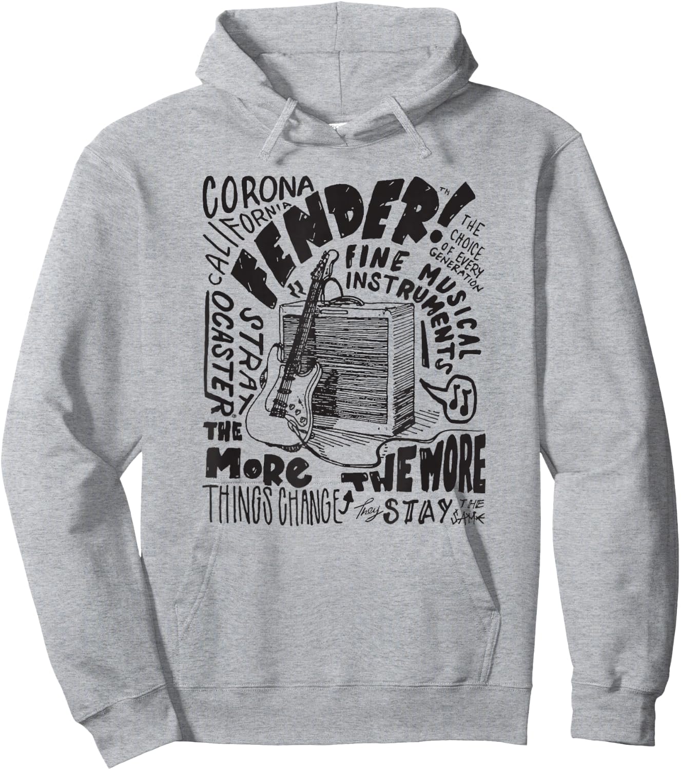 Fender Corona CA Guitar and Amp Sketch Hoodie - Hoodie | Ash