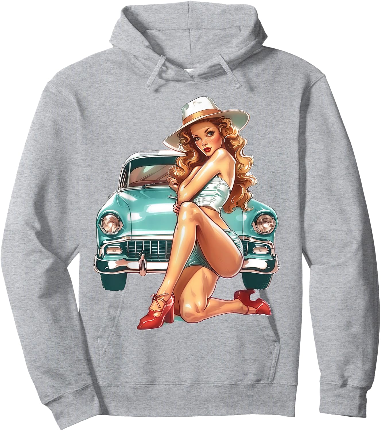 Pinup Girl Pin Up Vintage Retro girls Hoodie - Hoodie | Ash