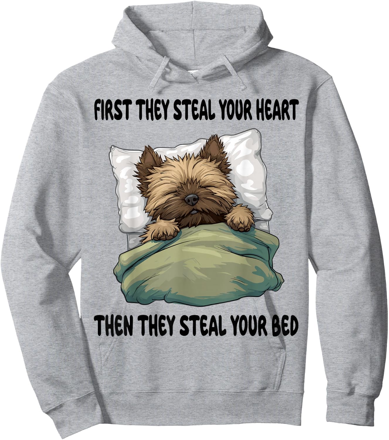 Cairn Terrier Sleeping Pajamas Nightgown Hoodie - Hoodie | Ash