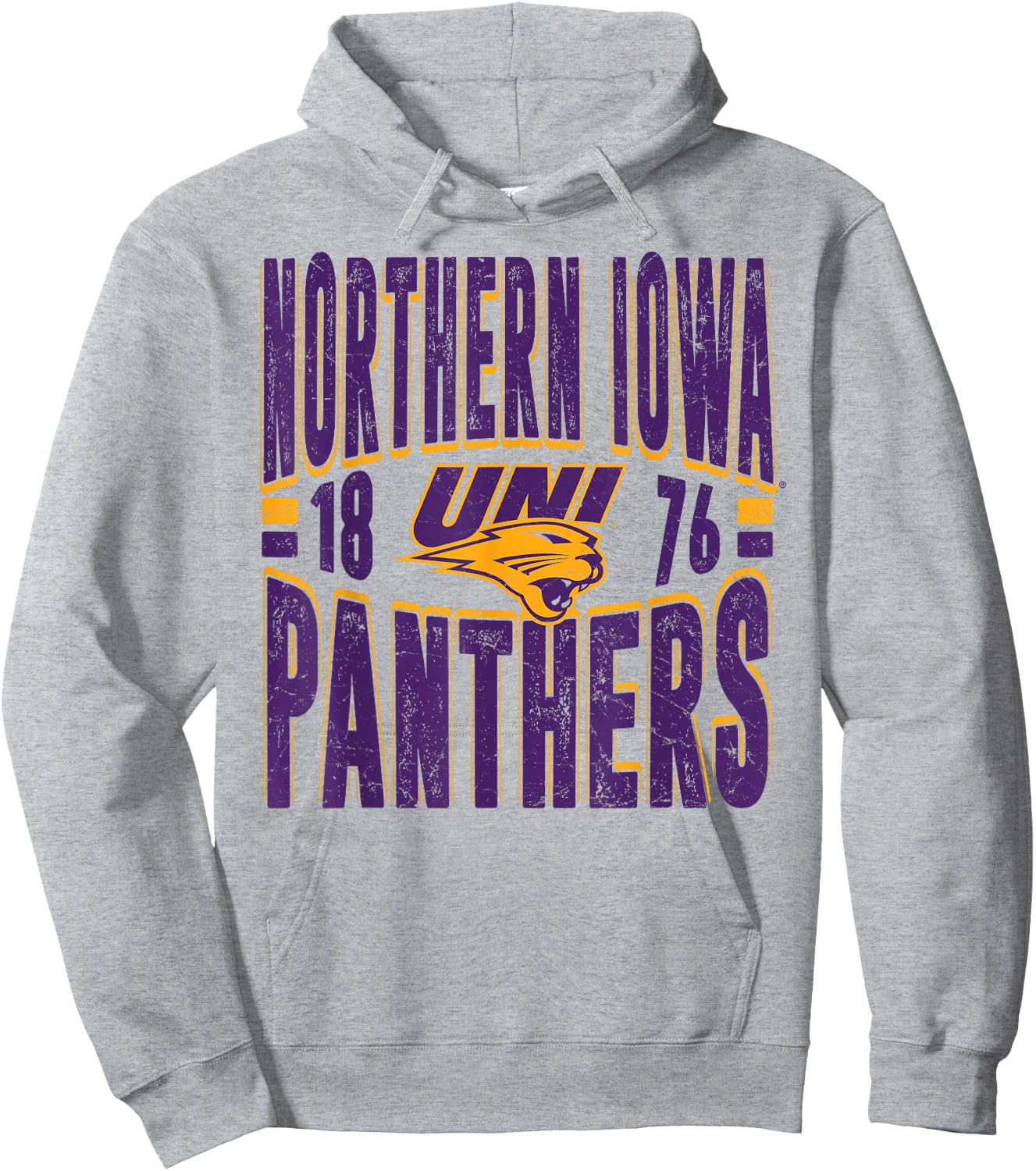 Northern Iowa Panthers Vintage 90's Retro White Hoodie - Hoodie | Ash