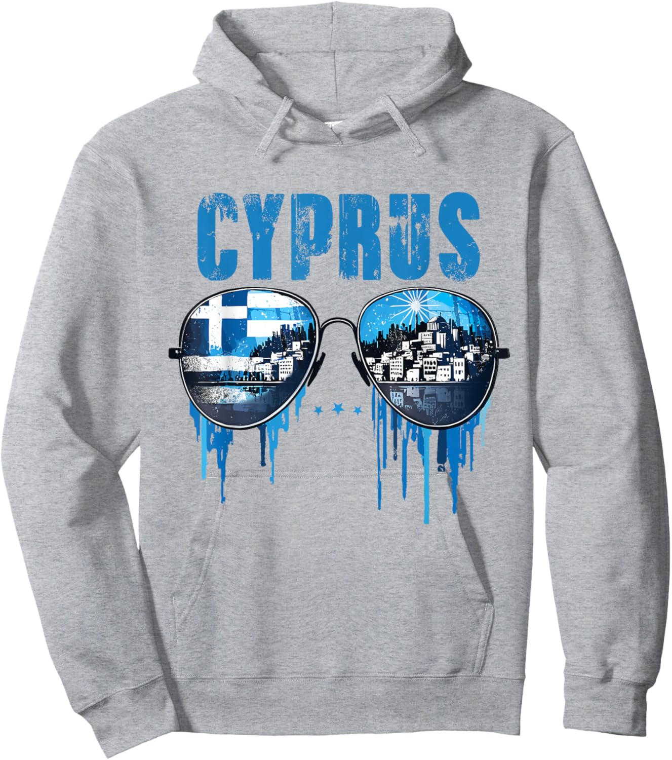 Cyprus Retro Sunglasses Hoodie - Hoodie | Ash