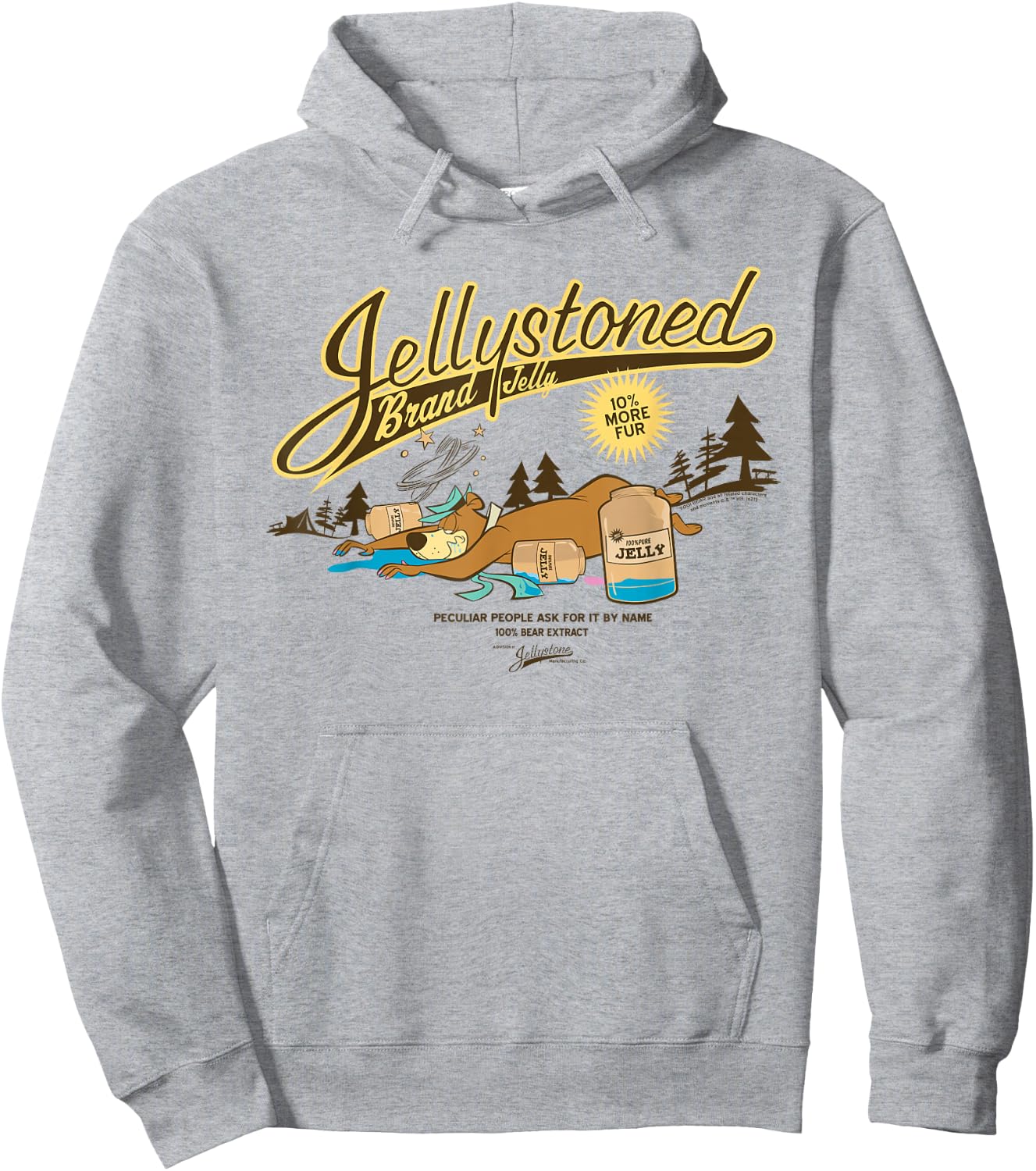 Yogi Bear Jellystoned Brand Jelly Hoodie - Hoodie | Ash