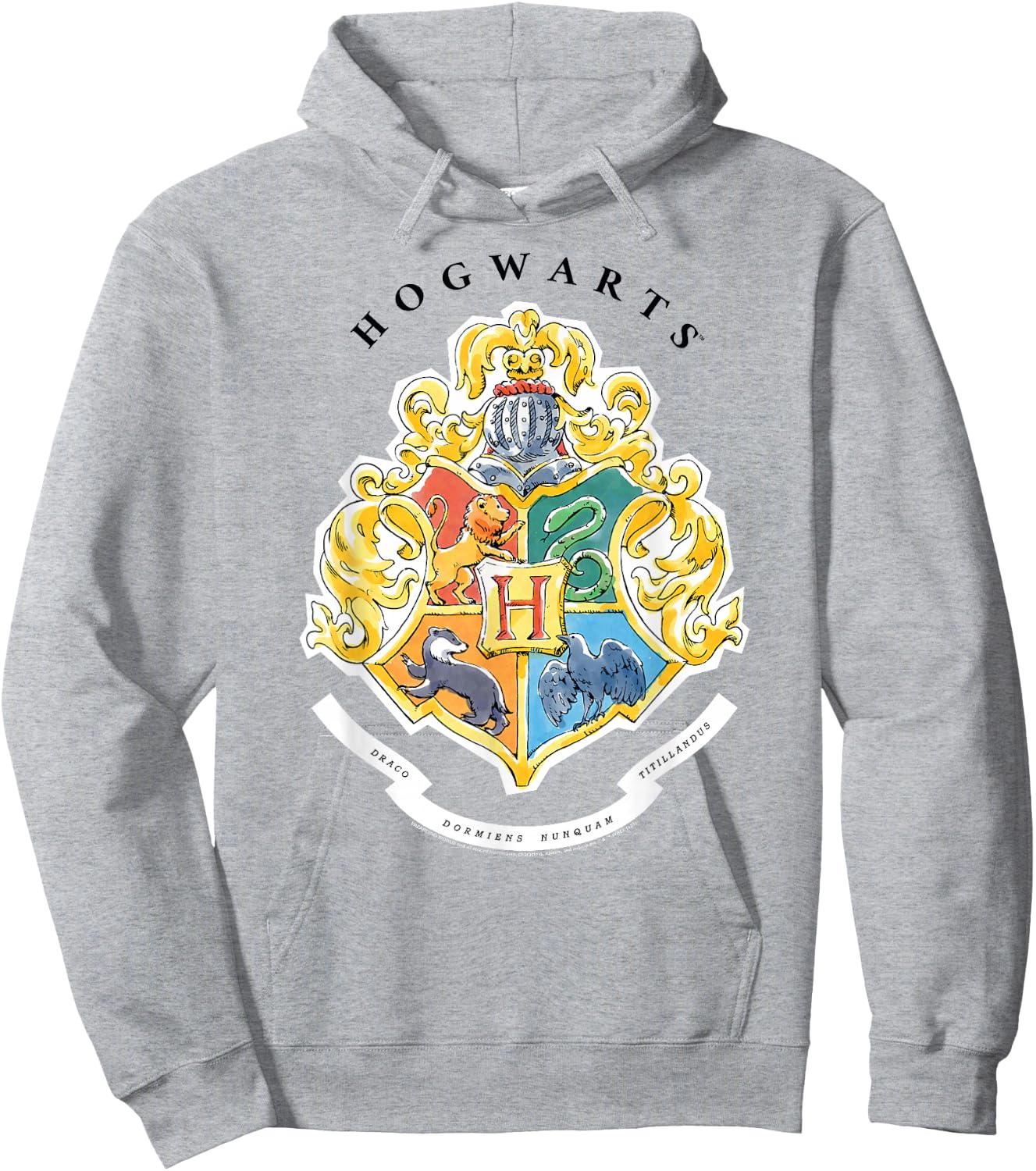 Harry Potter Hogwarts Crest in Watercolours Hoodie - Hoodie | Ash