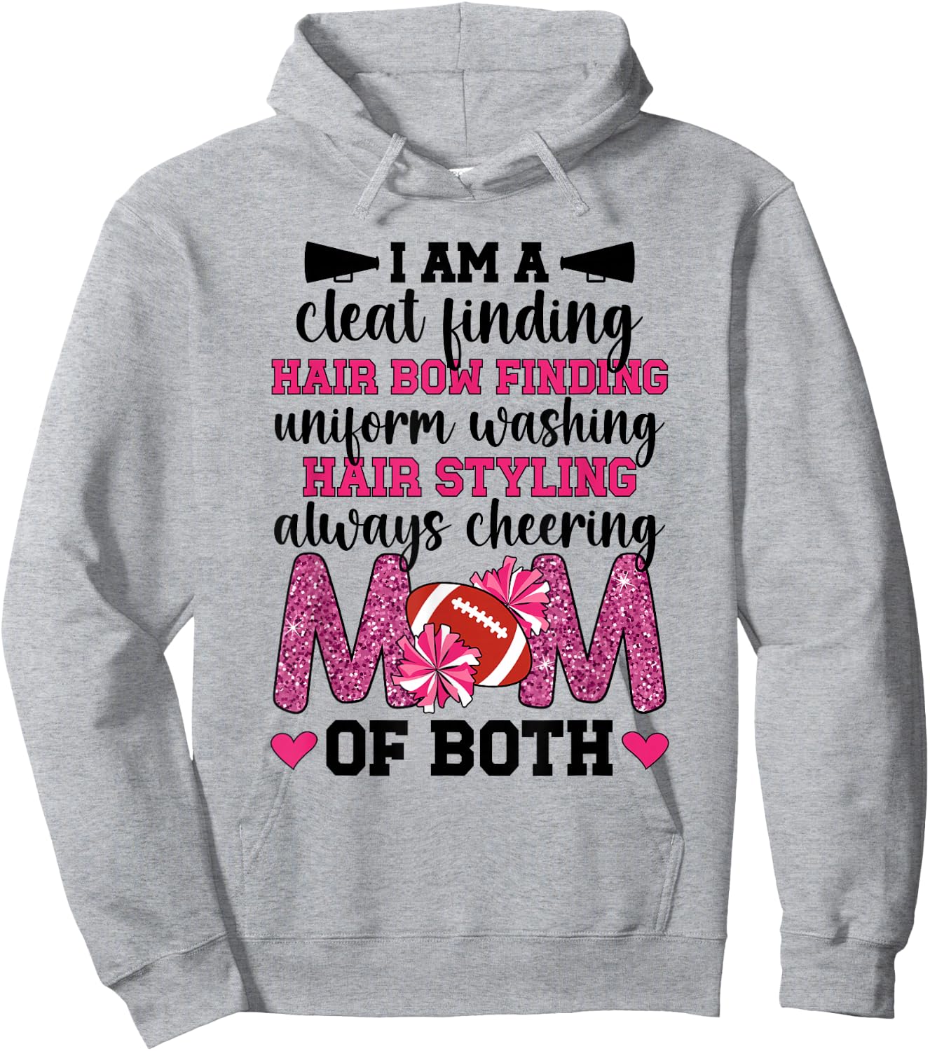 I'm A Mom Of Both Cheer And Football Mom Hoodie - Hoodie | Ash