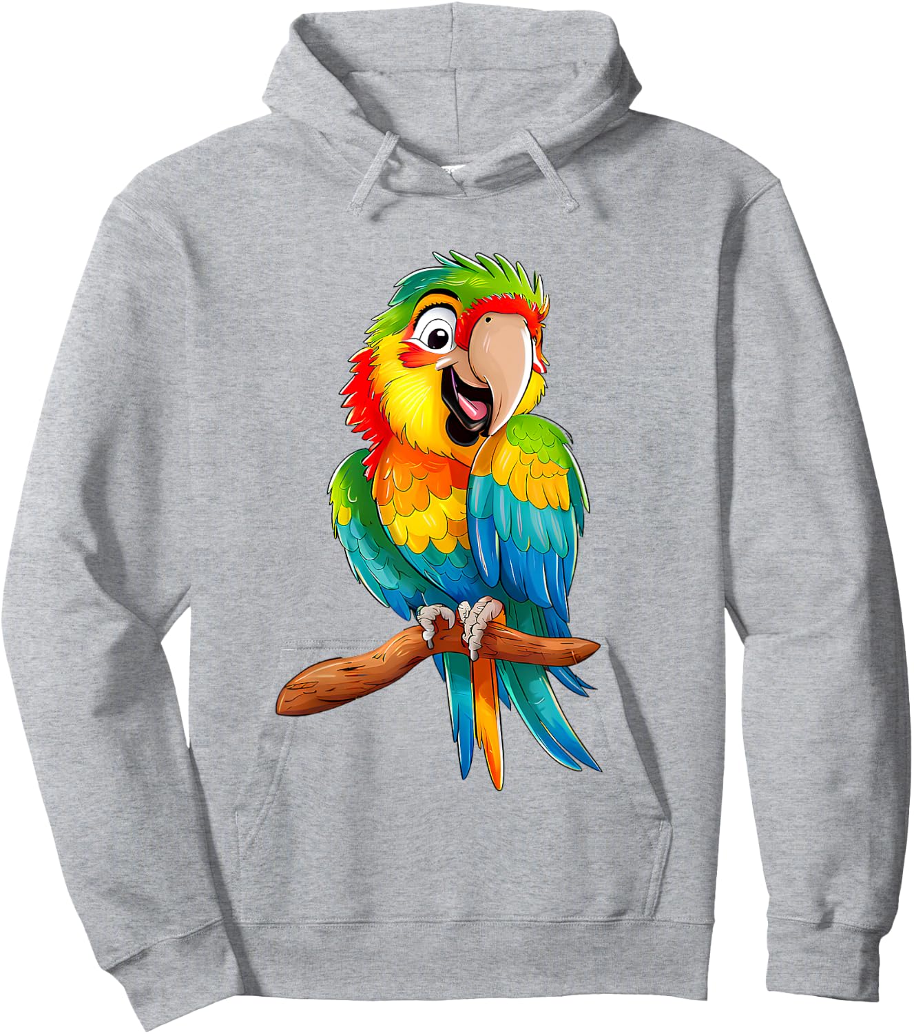 Vibrant Colorful Smiling Cute Baby Macaw Hoodie - Hoodie | Ash
