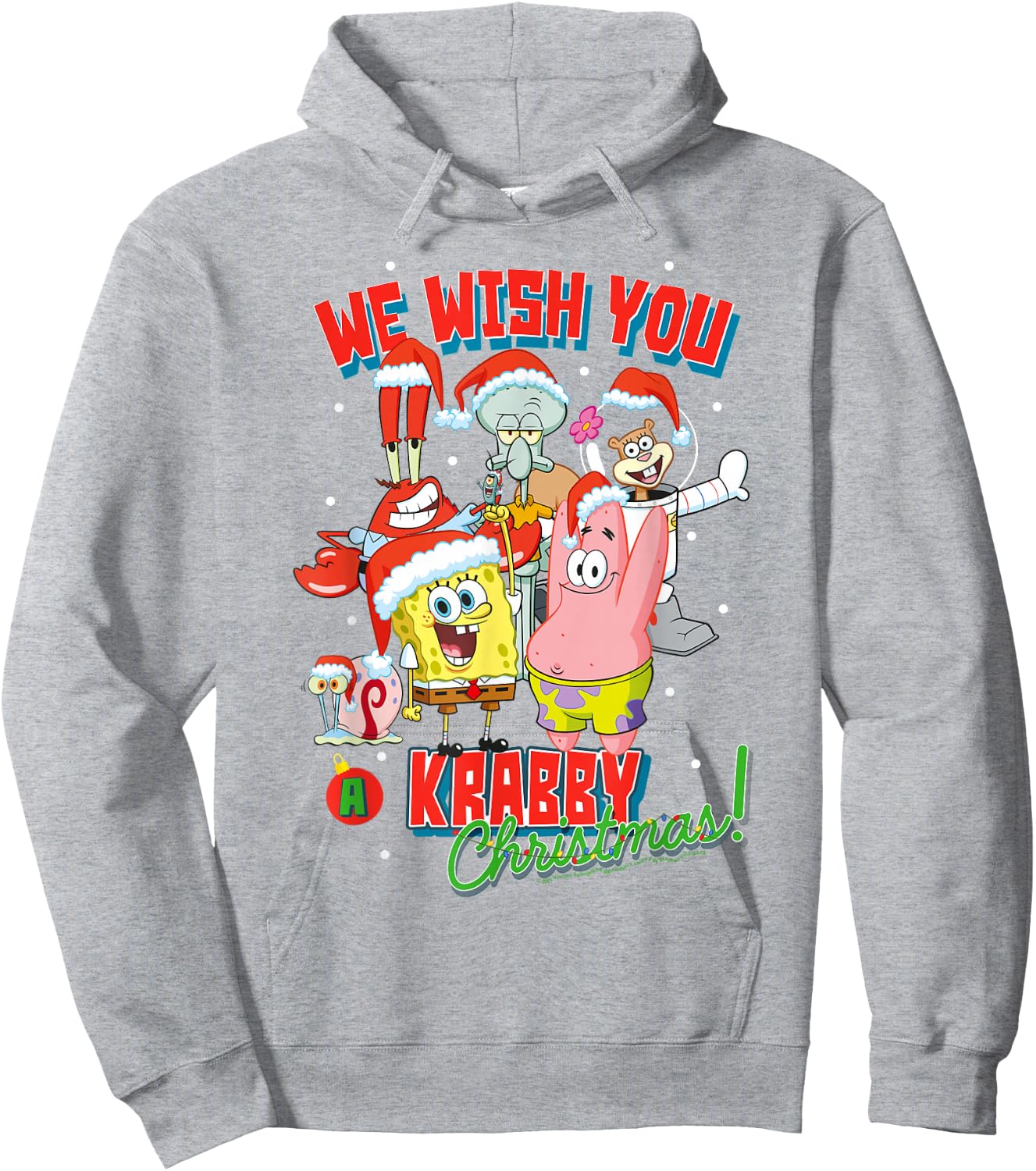 SpongeBob SquarePants Crabby Christmas Hoodie - Hoodie | Ash
