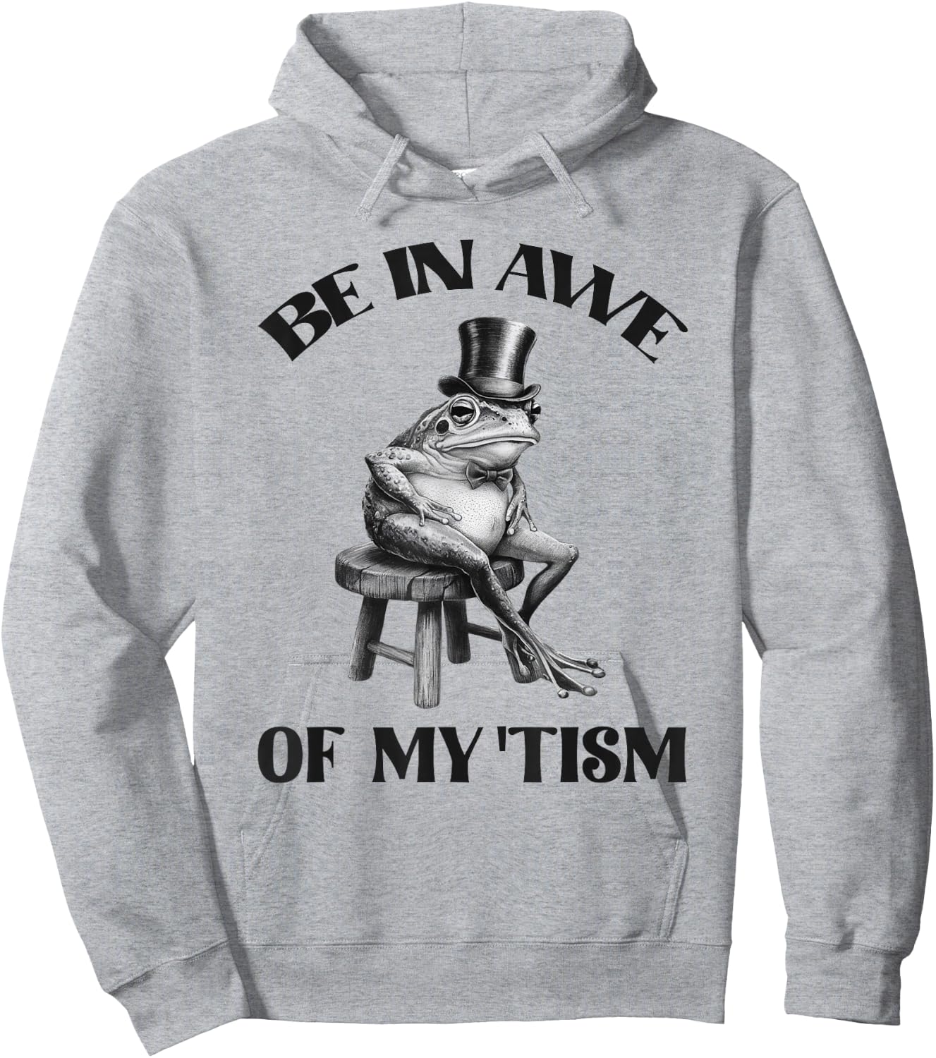 Be In Awe Of My Tism Funny Frog Autism Retro Hoodie - Hoodie | Ash