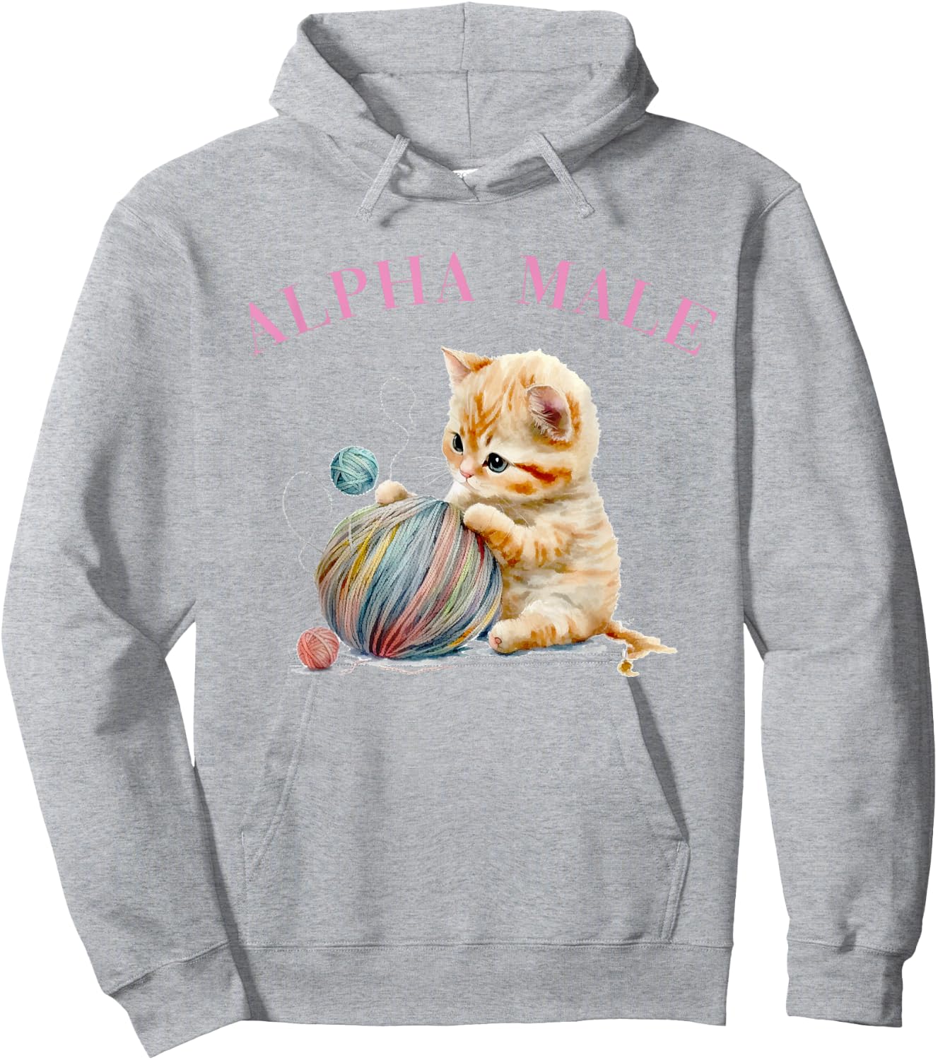 Alpha Male Cute Cat Funny Meme Ironic Kitten Hoodie - Hoodie | Ash