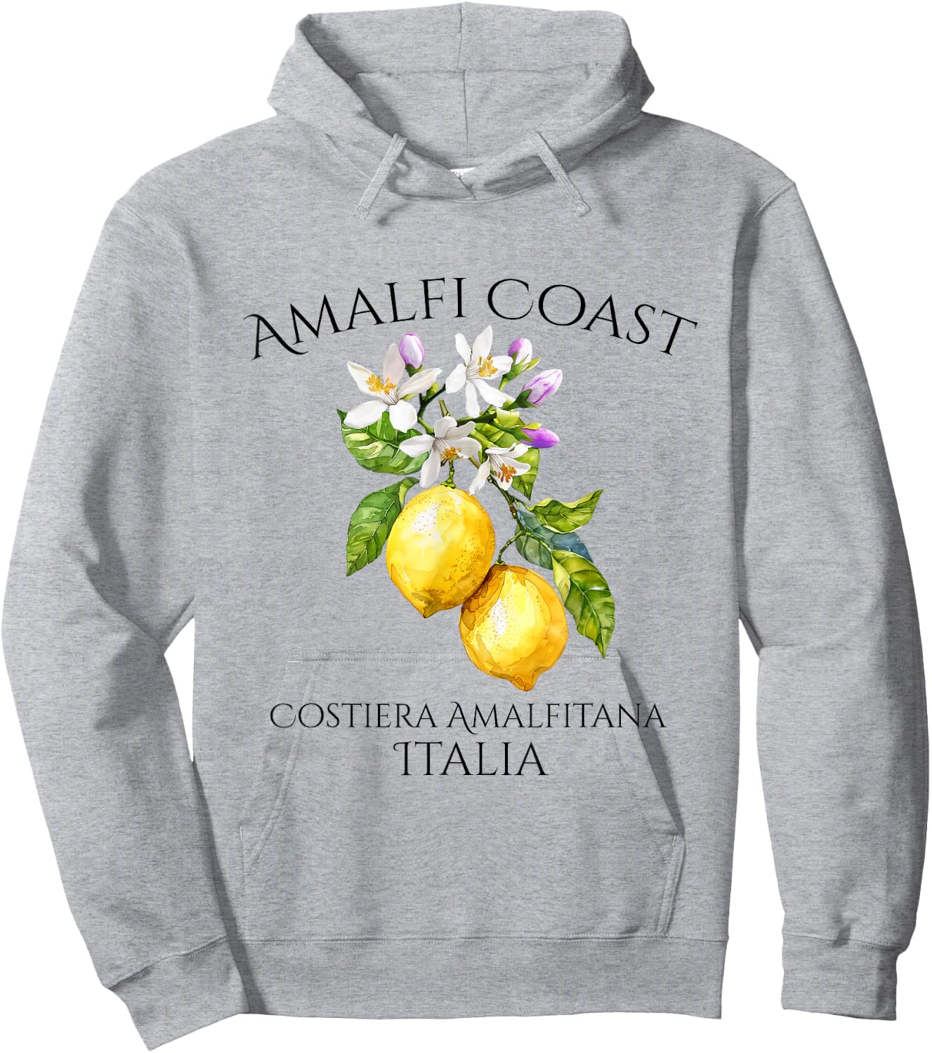 Amalia Coast Italian Souvenir Italy Lemons Hoodie - Hoodie | Ash