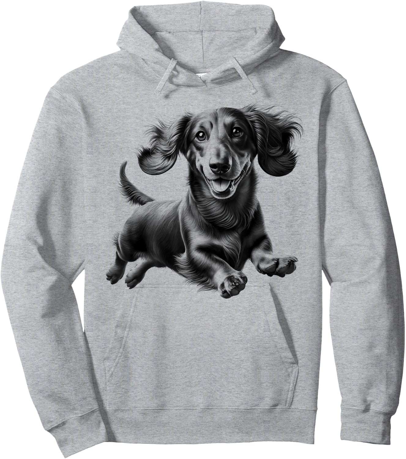 Playful Dachshund Cute Portrait Hoodie - Hoodie | Ash
