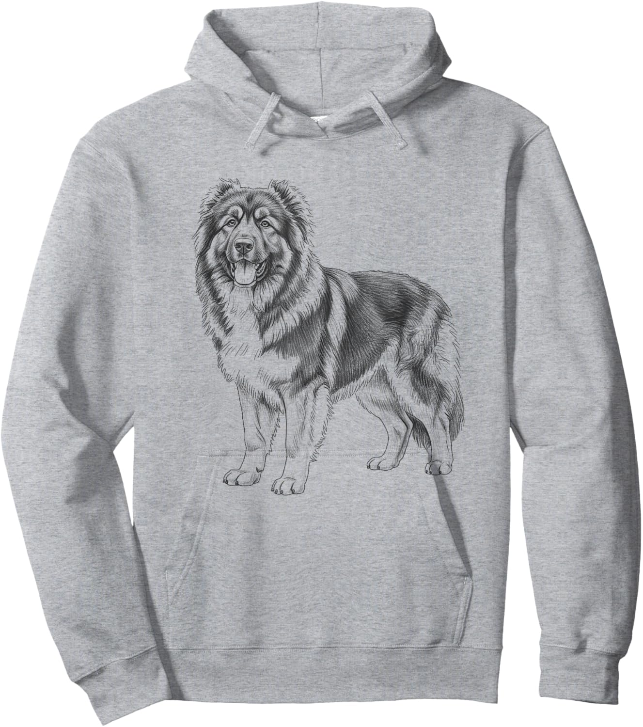 Vintage Caucasian Shepherd Drawing Art Design Hoodie - Hoodie | Ash