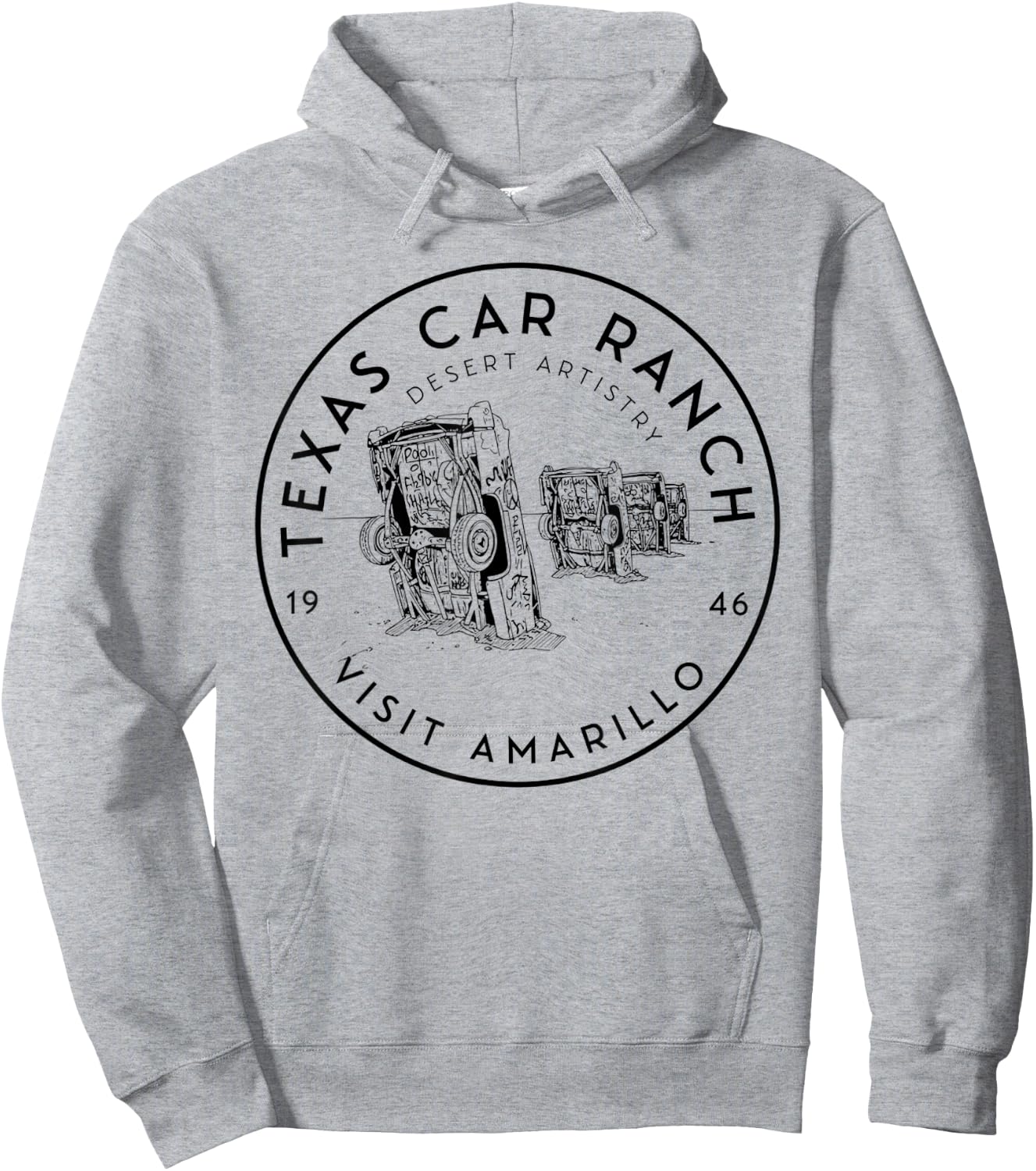 Texas Car Ranch - Visit Amarillo Landmark Logo Hoodie - Hoodie | Ash