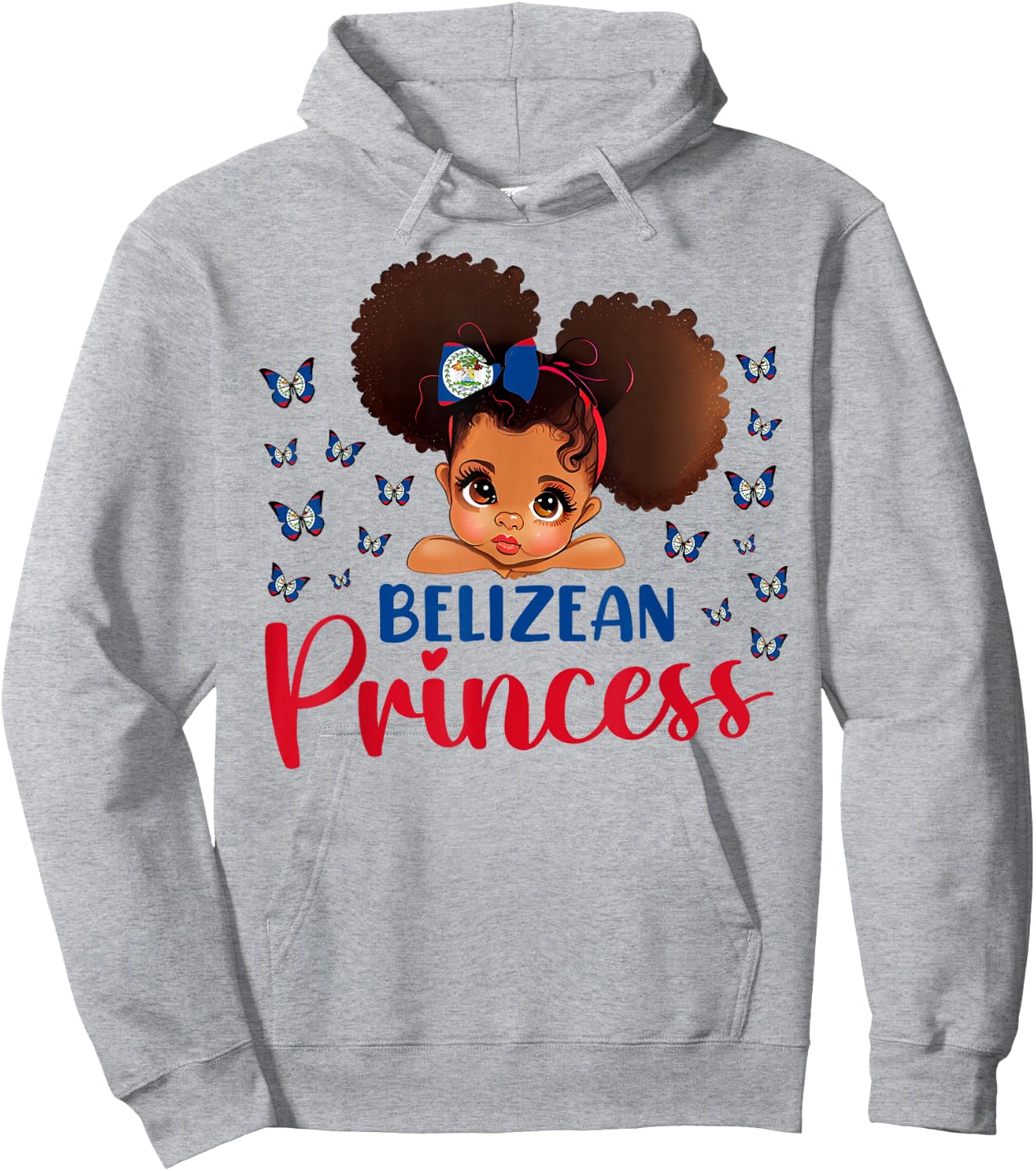 Belizean Princess Belize for Black Girls Kids Hoodie - Hoodie | Ash