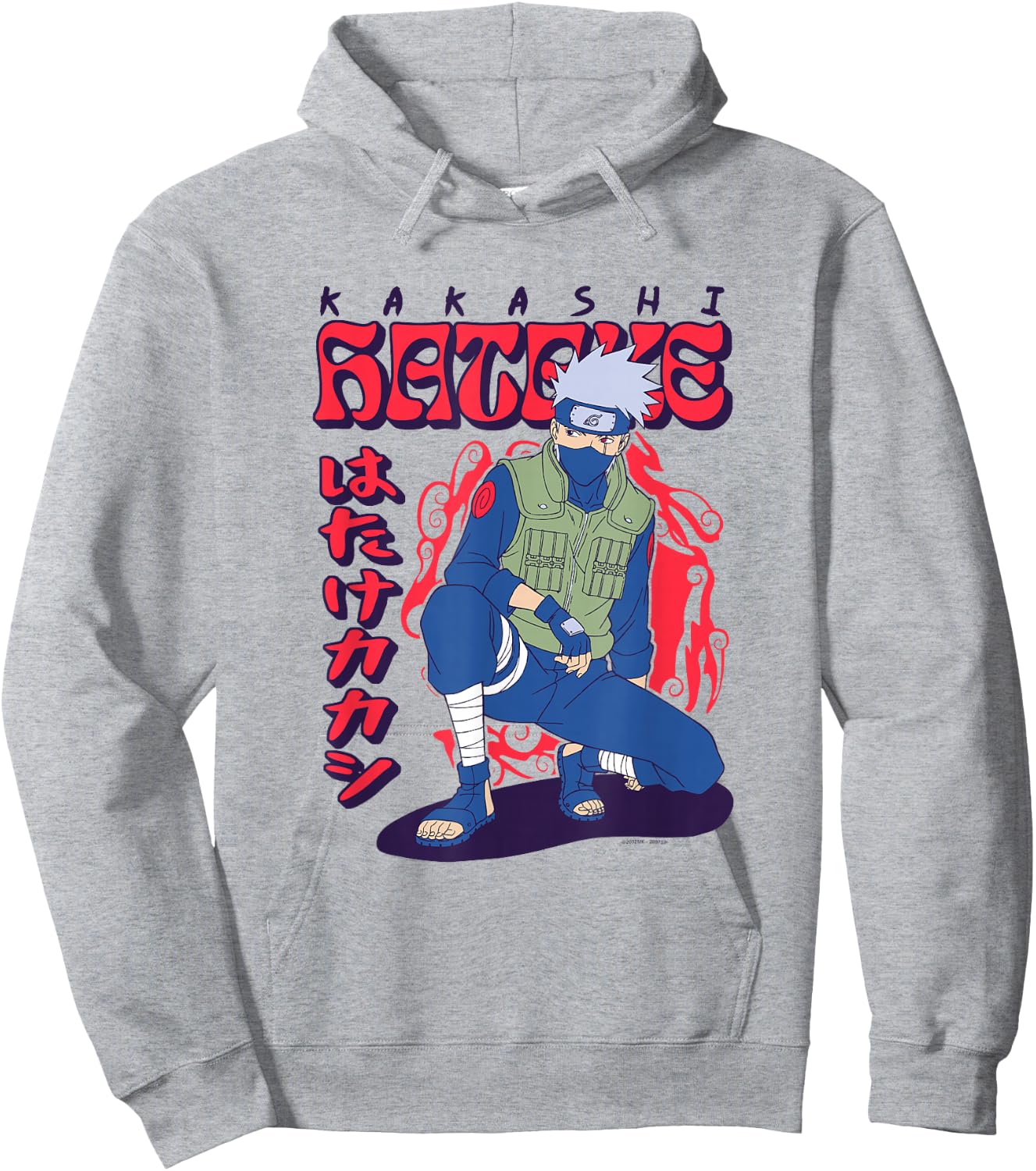 Naruto Shippuden Kakashi Wavy Text Hoodie - Hoodie | Ash