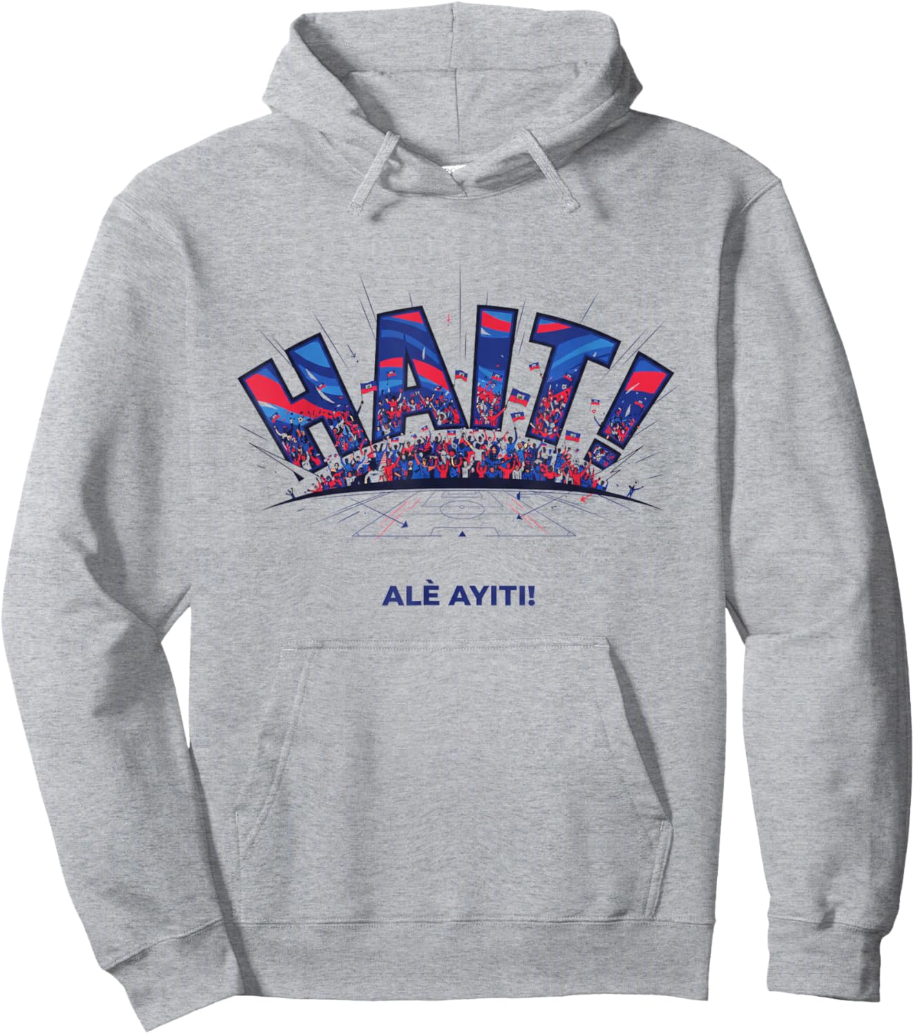 Haiti Ale Ayiti Soccer Fan Shirt 2026 Supporter Hoodie - Hoodie | Ash