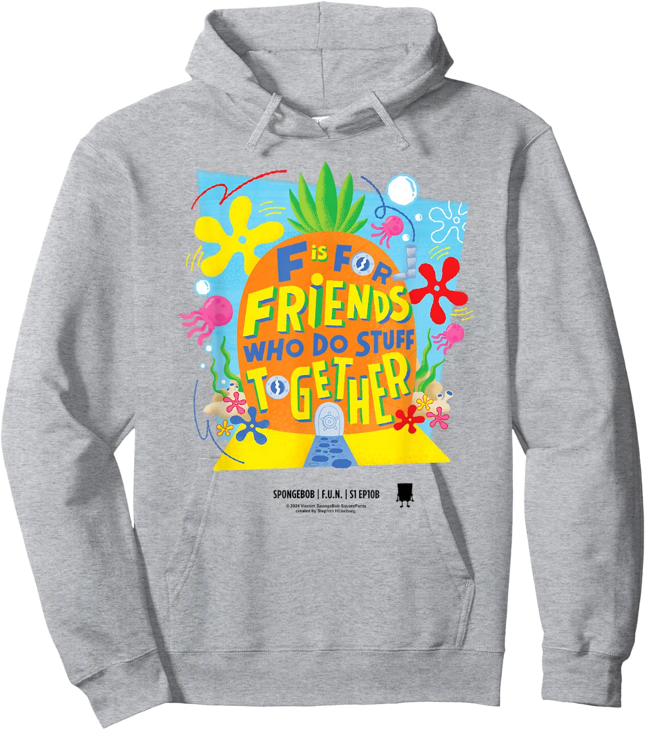 Spongebob Squarepants Pineapple Friends Hoodie - Hoodie | Ash