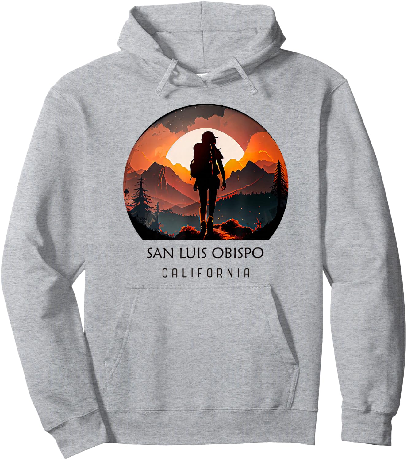 San Luis Obispo Hiking Outdoors Souvenir Hoodie - Hoodie | Ash