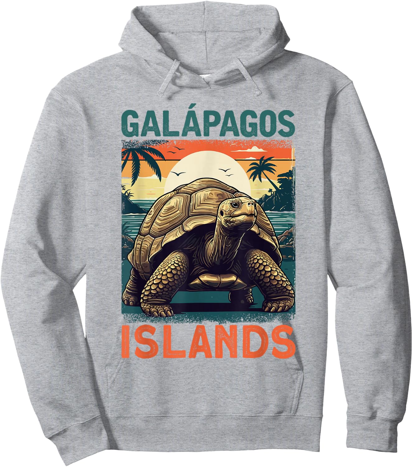 Vintage Galápagos Islands Sea Turtle Ecuador Hoodie - Hoodie | Ash