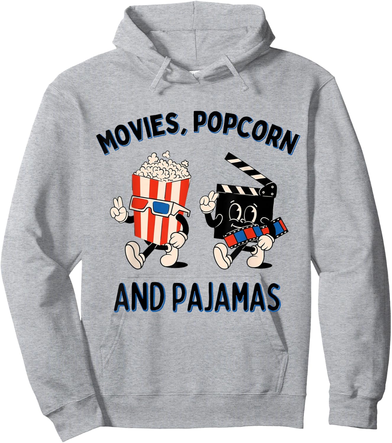 Movies Popcorn And Pajamas Popcorn Movie Night Hoodie - Hoodie | Ash